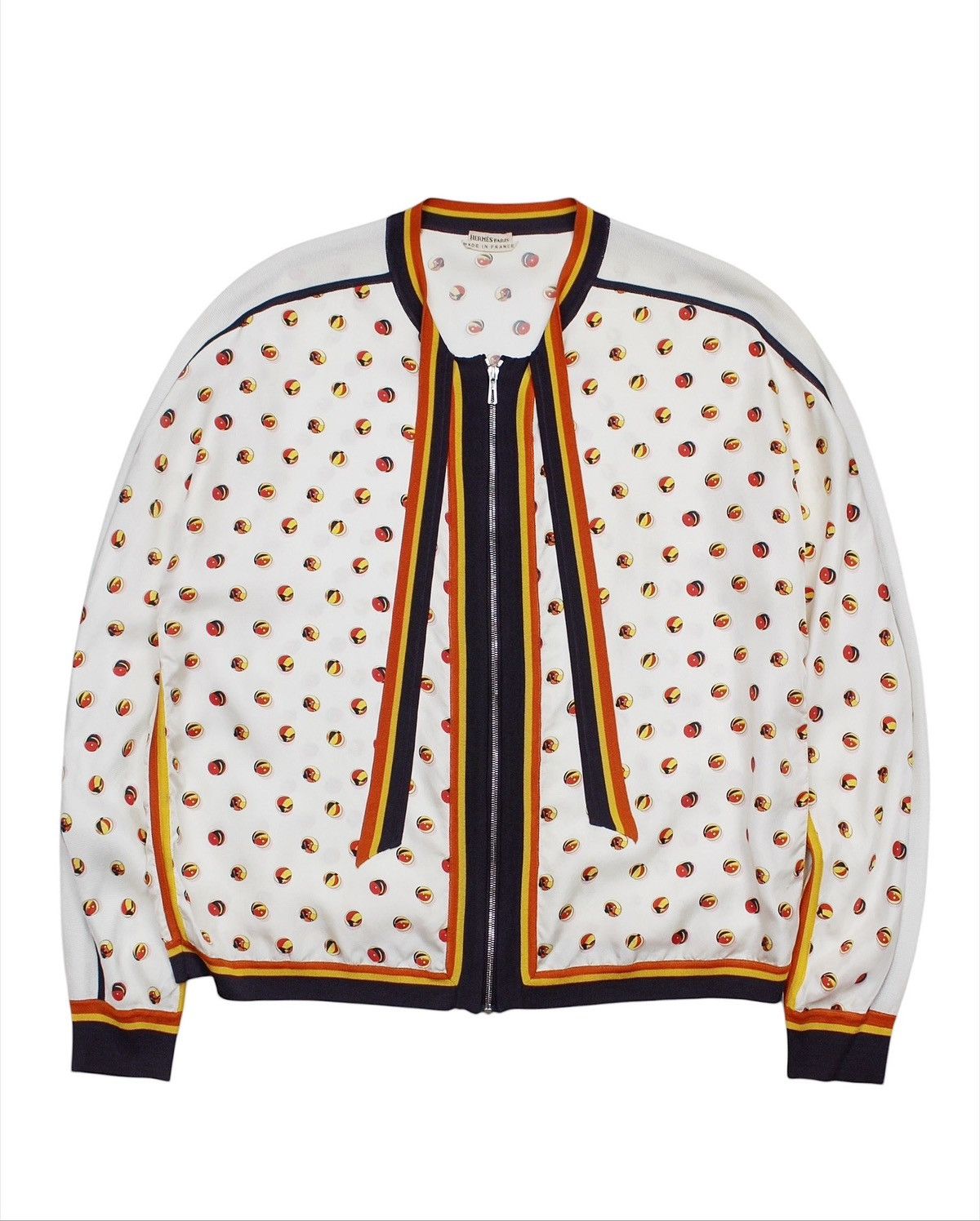 Hermes 1990S HERMÈS PARIS PRINTED SILK BOMBER JACKET Size XS / US 0-2 / IT 36-38 - 1 Thumbnail