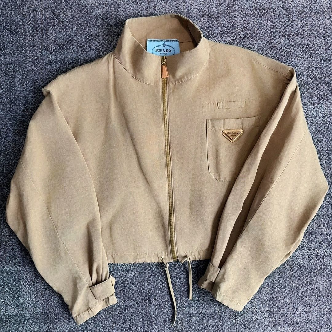 Prada Prada Cotton Linen Zip Jacket Size 36 Size XS / US 0-2 / IT 36-38 - 1 Thumbnail