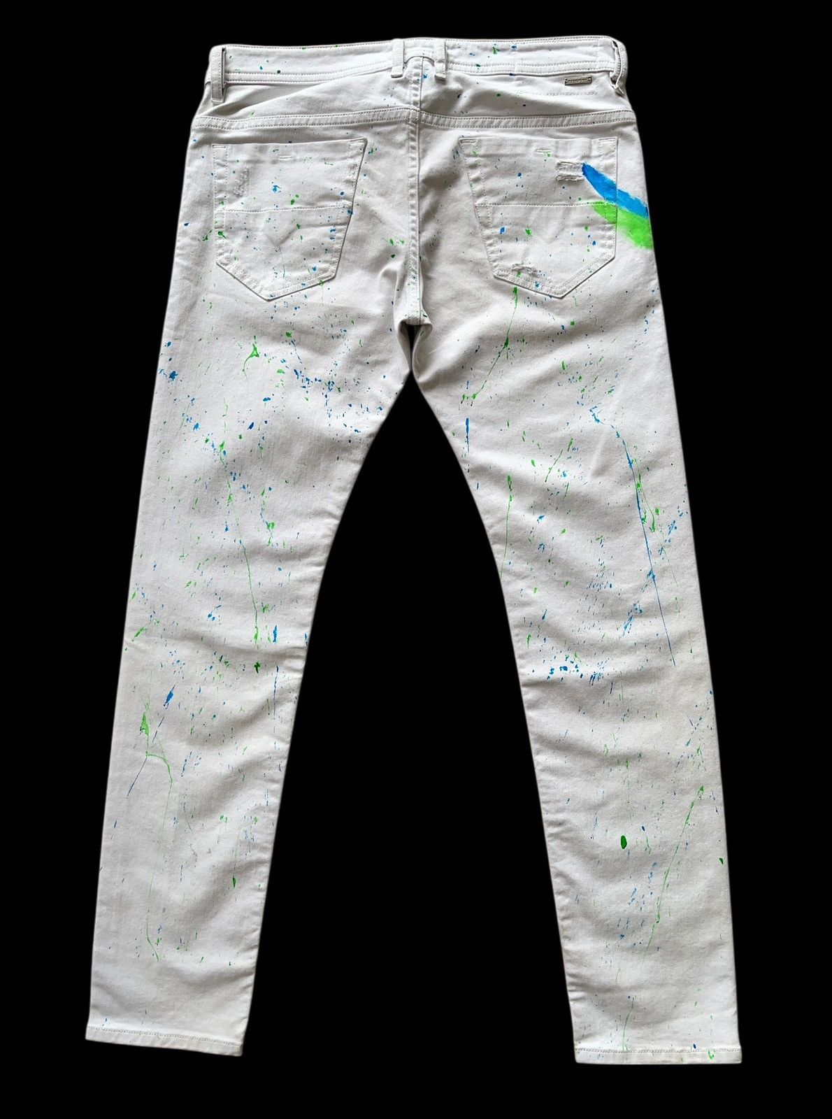 Diesel Diesel Thommer Slim-Skinny Paint Splatter Denim Size US 33 - 3 Thumbnail