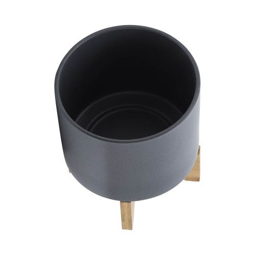 Designer × Homemade 8" PLANTER W/ WOOD STAND, MATTE GRAY Size US L / EU 52-54 / 3 - 5 Thumbnail
