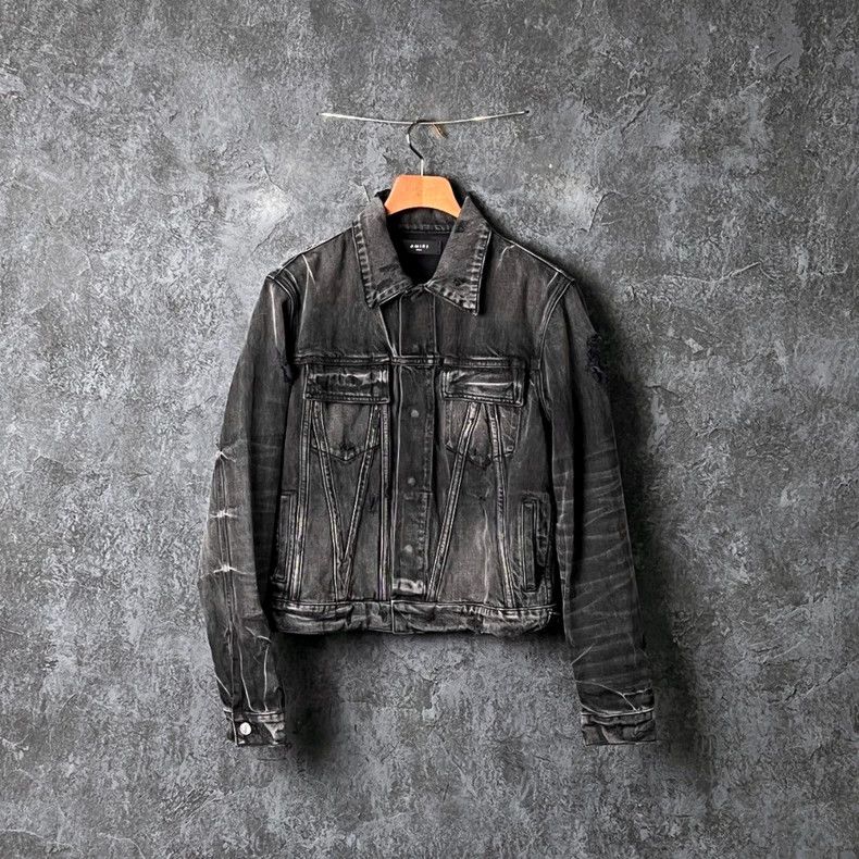 Amiri Amiri Washed and bleached pure cotton denim jacket Size US S / EU 44-46 / 1 - 1 Thumbnail