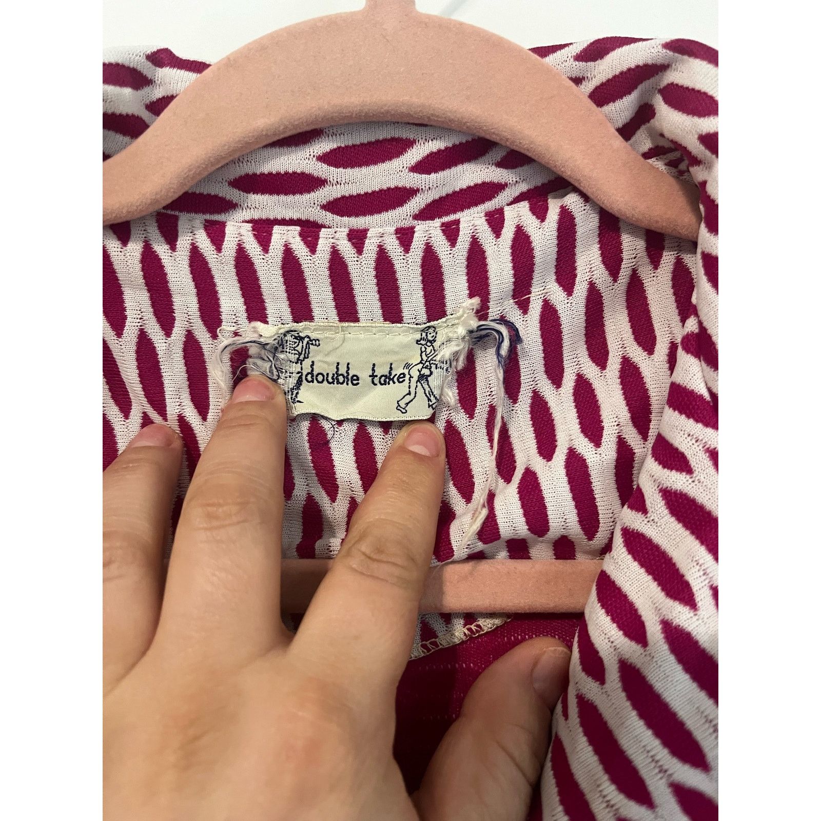 Vintage Vintage 70s Double Take Pink White Textured Blazer Small Med Size M / US 6-8 / IT 42-44 - 5 Thumbnail
