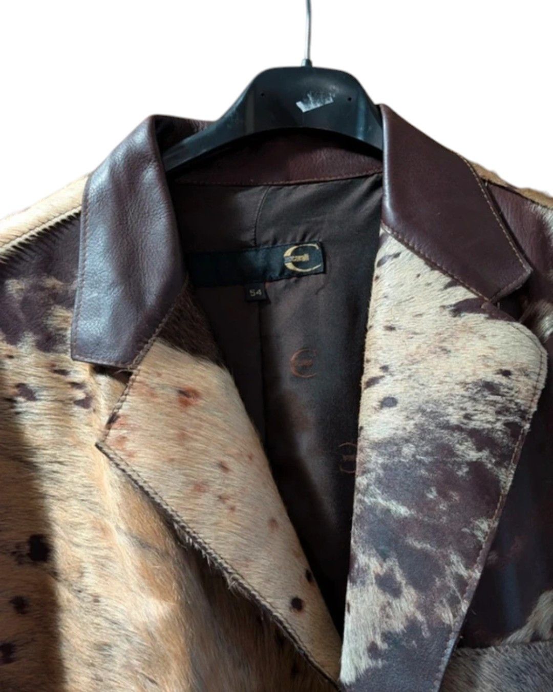 Roberto Cavalli ARCHIVE PONY HAIR CALFSKIN LEATHER COAT Size US L / EU 52-54 / 3 - 3 Thumbnail