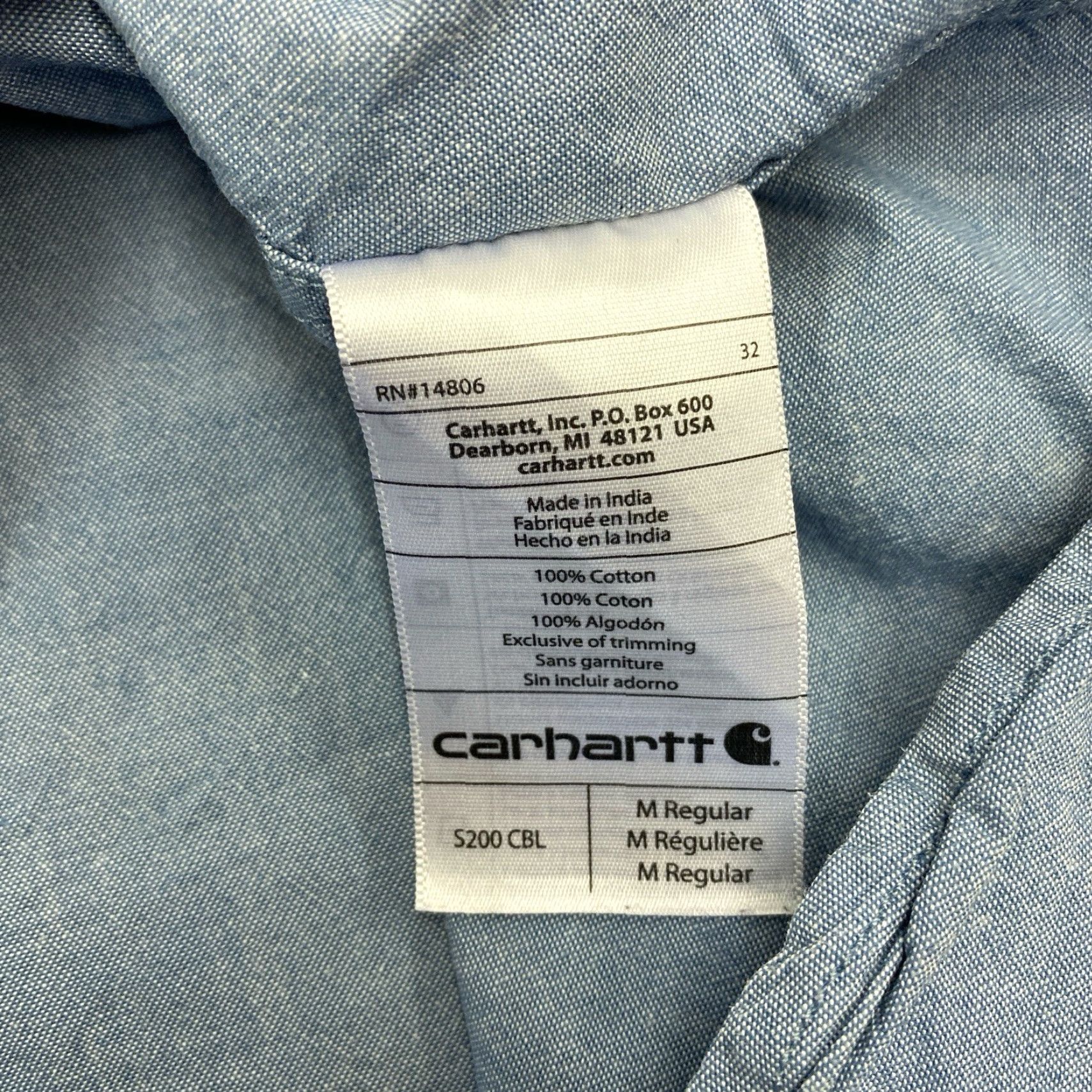 Carhartt VINTAGE Carhartt Button-Up Shirt Men’s Medium Blue Cotton Short Sleeve Shirt Size US M / EU 48-50 / 2 - 4 Thumbnail