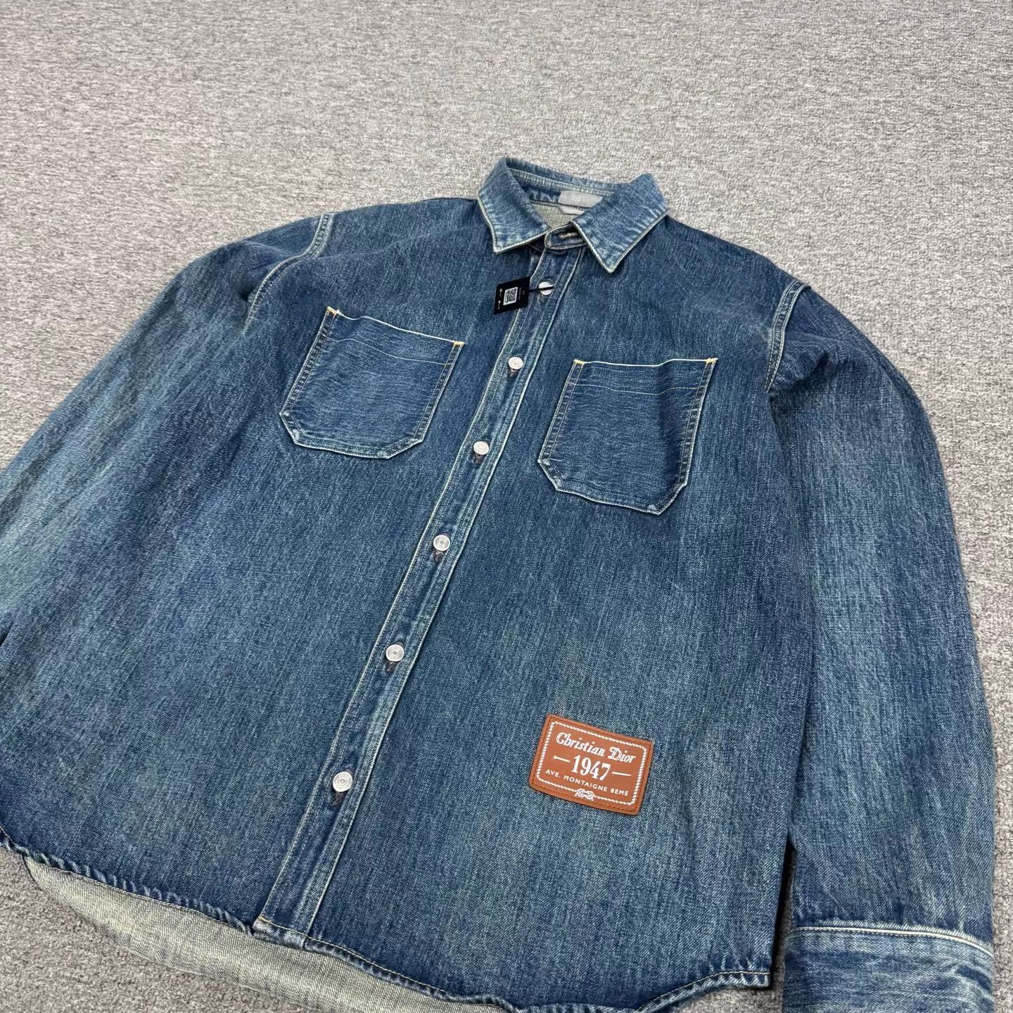 Dior DIOR 1947 Washed Blue Collar Denim Shirt 40 Size US M / EU 48-50 / 2 - 3 Thumbnail