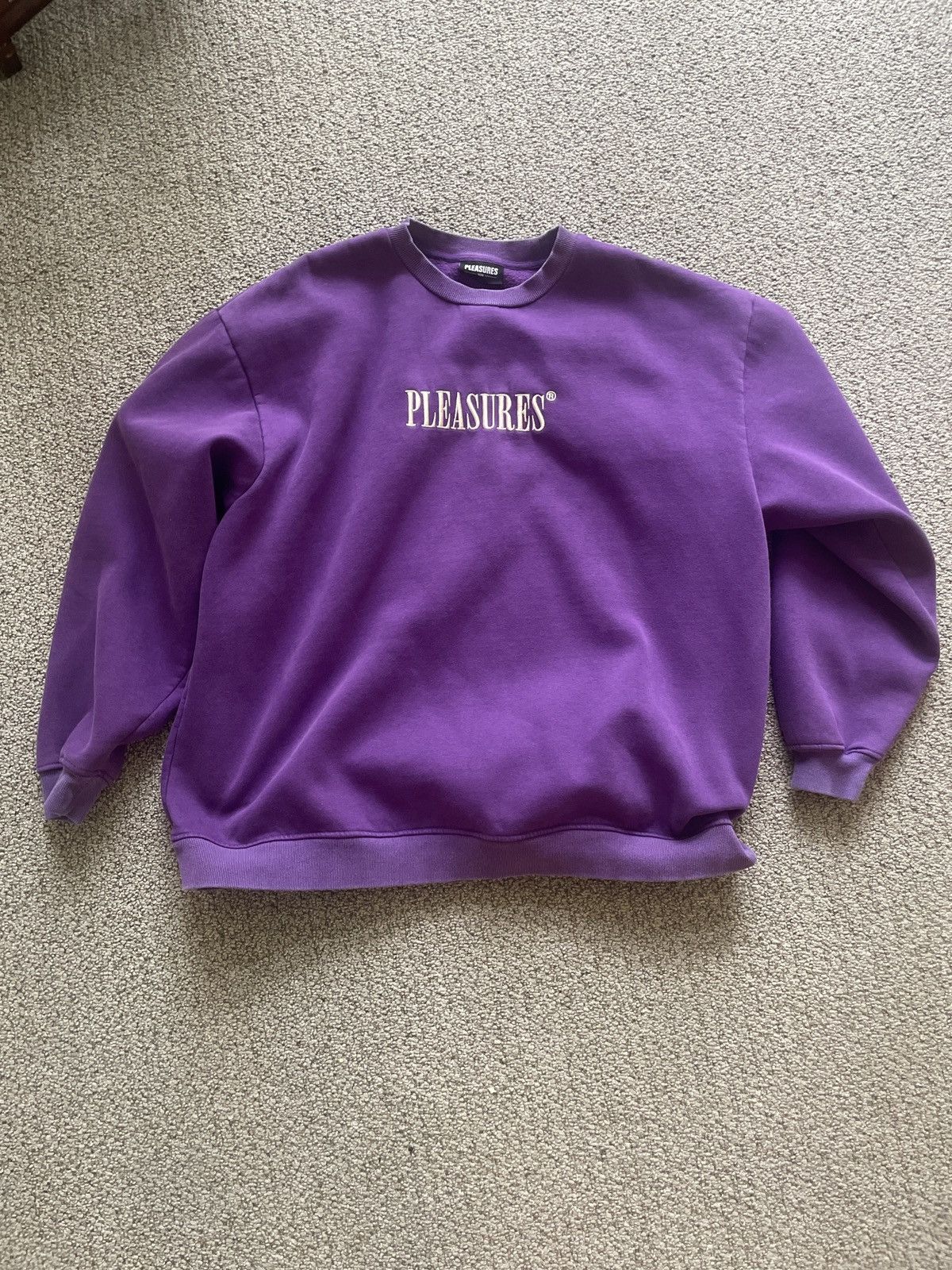 Pleasures Pleasures Sour Washed Crewneck Purple Size US XL / EU 56 / 4 - 1 Thumbnail