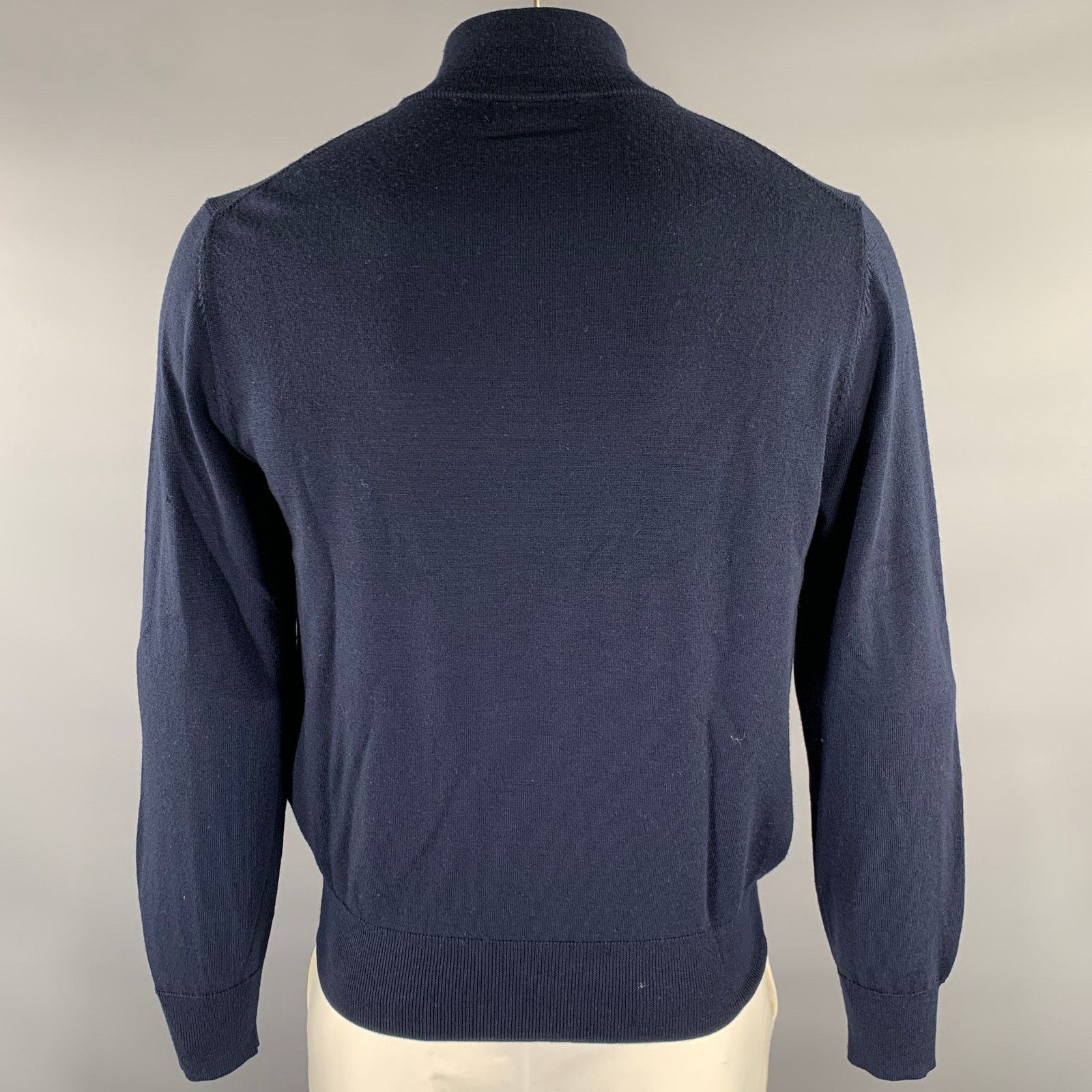 Brooks Brothers BROOKS BROTHERS Size L Navy Knitted Wool Quarter Zip Sweater Size US L / EU 52-54 / 3 - 4 Thumbnail