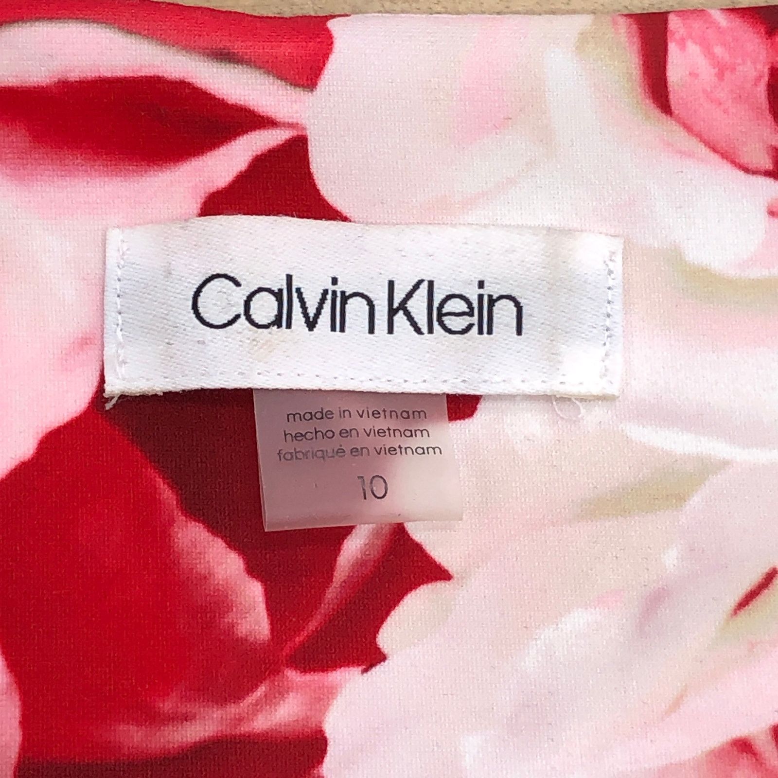 Calvin Klein Calvin Klein Size 10 Dress Scuba Roses Sleeveless Career Size L / US 10 / IT 46 - 12 Thumbnail