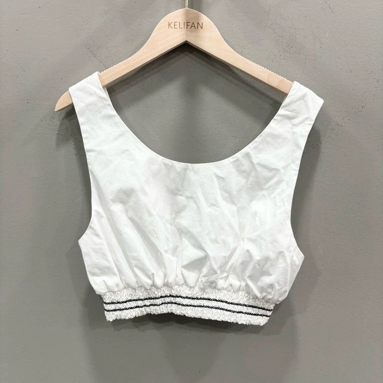 Celine Miu Miu White Logo Crop Top Size S / US 4 / IT 40 - 2 Thumbnail
