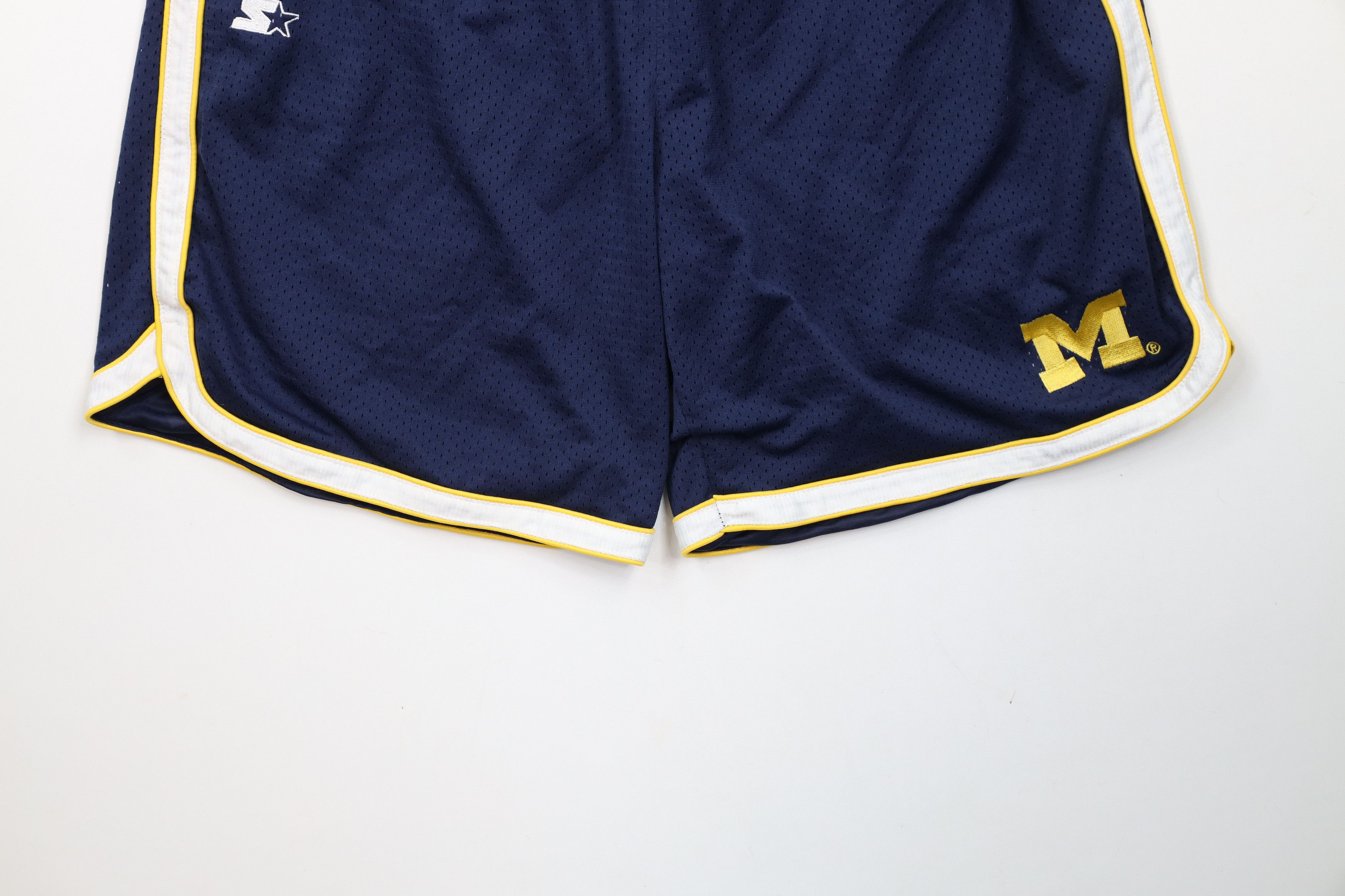 Starter × Vintage Vintage 90s Starter University of Michigan Basketball Shorts Size US 34 / EU 50 - 4 Thumbnail