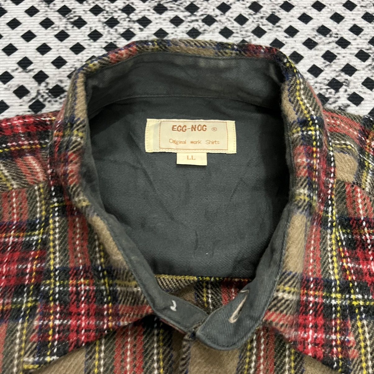 Ego Tripping × Flannel 💥Egg Nog Vintage 90s Wool Tartan Flannel Size US L / EU 52-54 / 3 - 7 Thumbnail