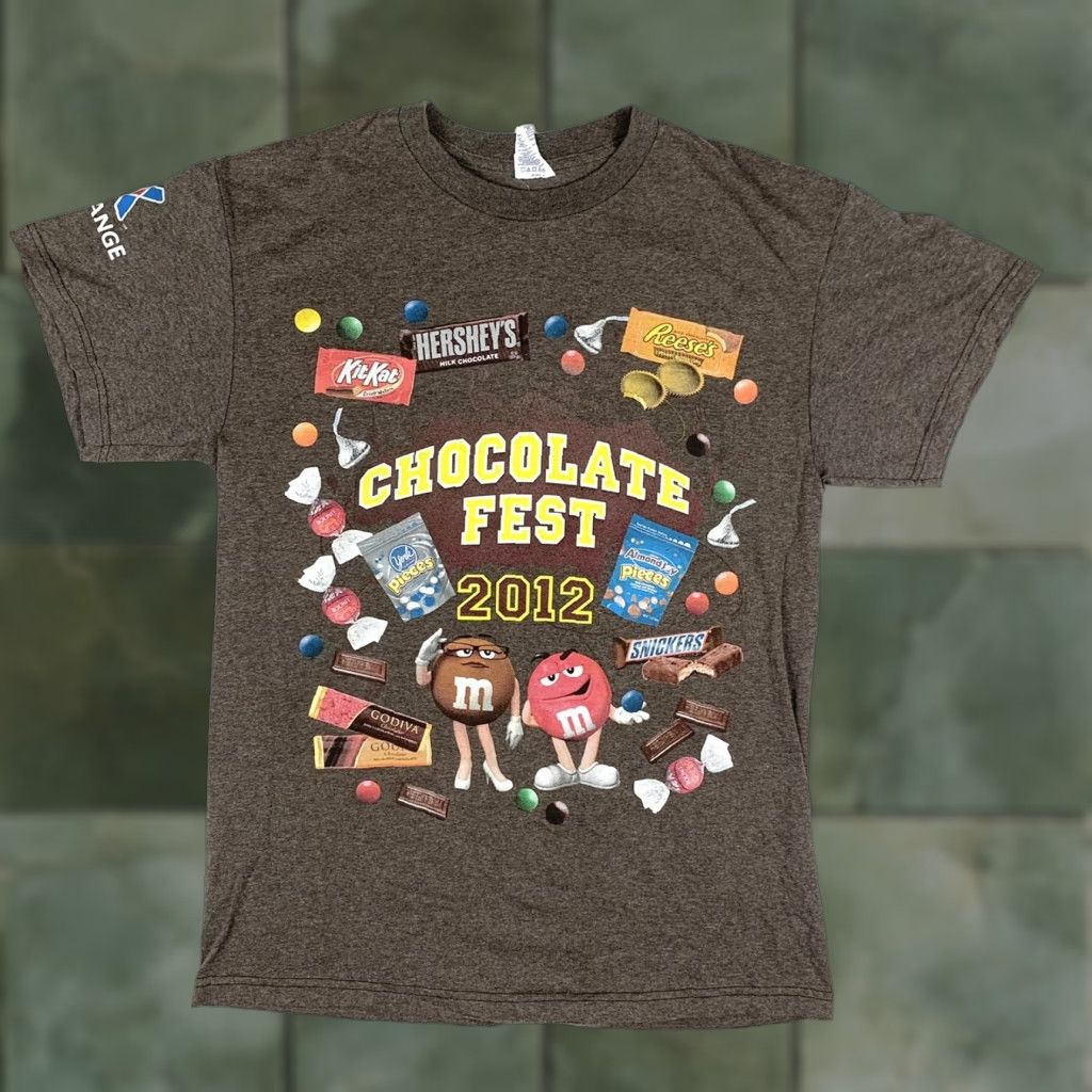 Delta VINTAGE Chocolate Fest 2012 T Shirt Brown Unisex Adults M 2012 Candy Graphic Print Crew Neck Short Sleeve Delta Mens Womens Size US M / EU 48-50 / 2 - 1 Thumbnail