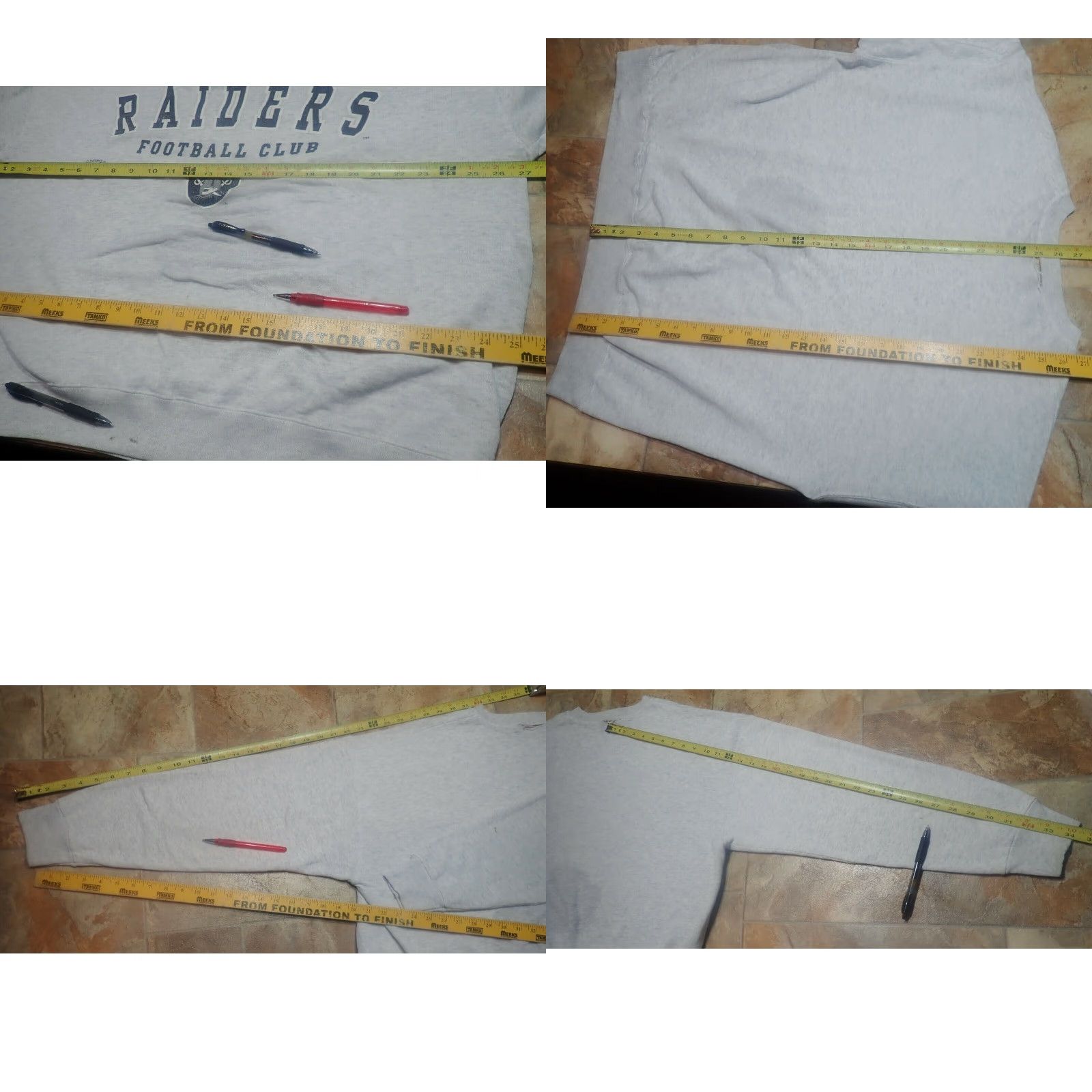 NFL VINTAGE Raiders Sweatshirt 90s XL Heather Gray Crew Neck Men’s Distressed Size US XL / EU 56 / 4 - 8 Thumbnail
