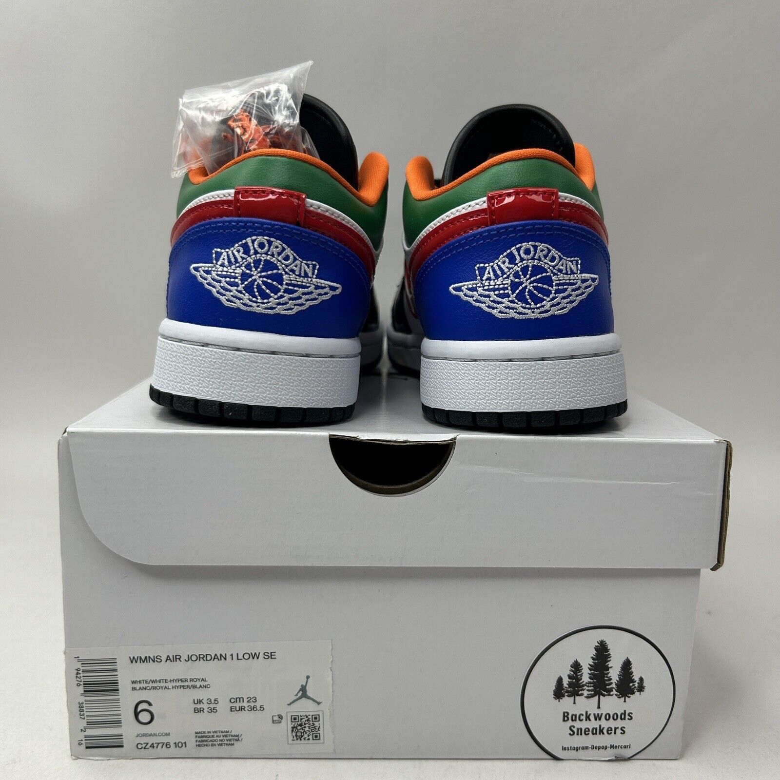 Nike Nike Air Jordan 1 Low SE “Black Toe Multi-Color” 2023 Size US 6 / IT 36 - 4 Thumbnail