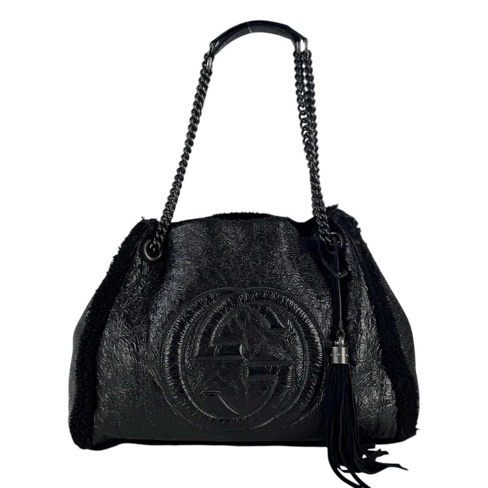 Gucci Gucci Soho Shearling Double Chain Bag Size ONE SIZE - 1 Thumbnail