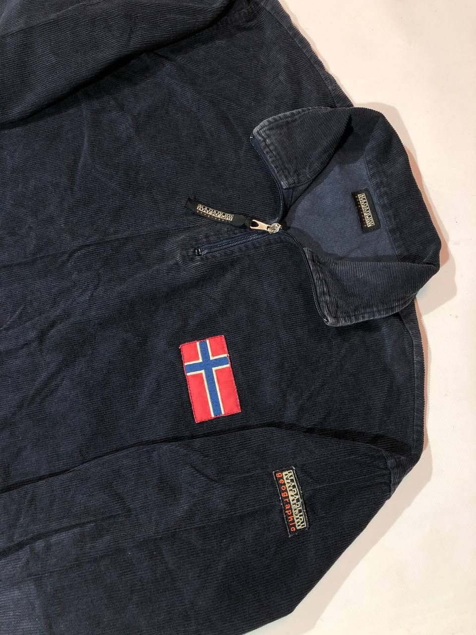 Napapijri × Vintage Napapijri Vintage Zip Velvet Hoodie Size US L / EU 52-54 / 3 - 5 Thumbnail