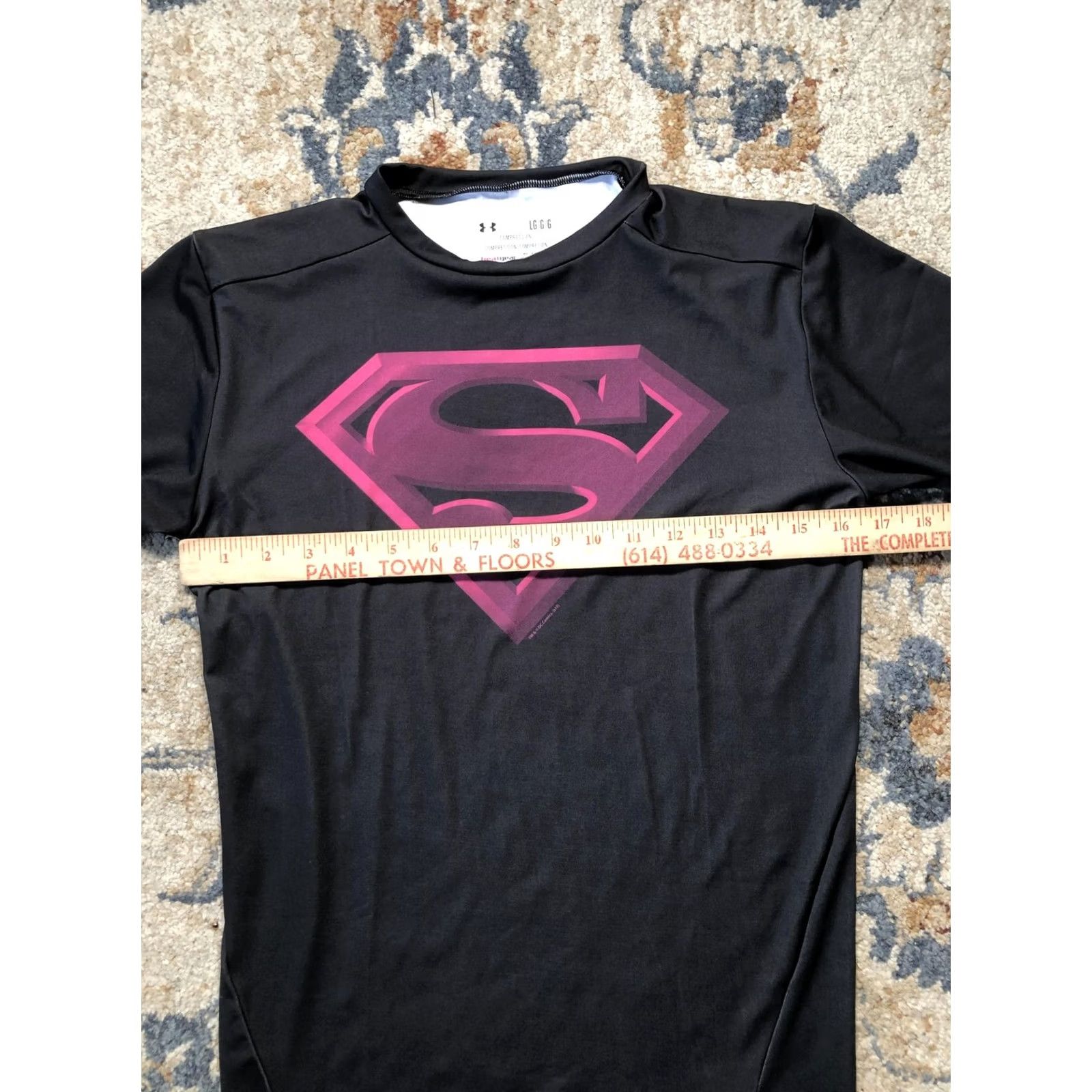 Under Armour Under Armour HeatGear Shirt Mens Large Black Superman Short Sleeve Raglan Crew Neck Compression Athletic Tee Size US L / EU 52-54 / 3 - 4 Thumbnail
