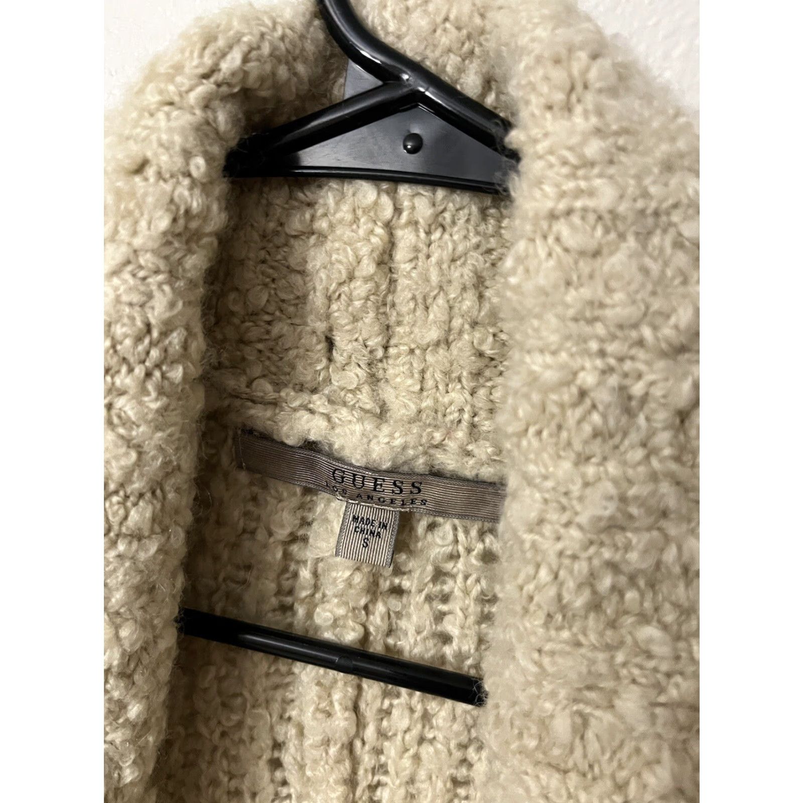 Guess VINTAGE Guess Open Knit Cardigan Sweater Womens Small Beige Casual Travel All Seasons 90s Designer Classic Size S / US 4 / IT 40 - 3 Thumbnail