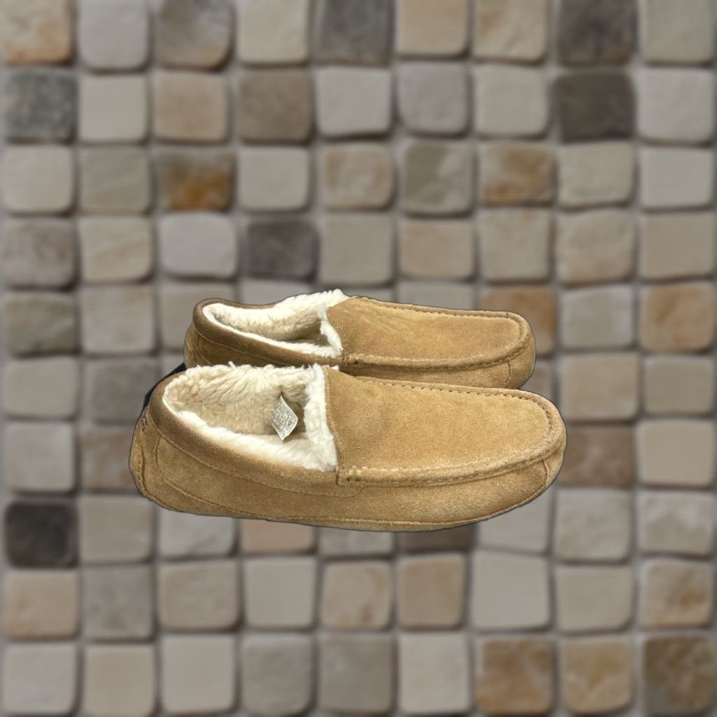 UGG Slipper Men Slip-On Ascot Brown Suede Wool Casual 12 US 11 UK 45 EU Mens Shoes Mock?