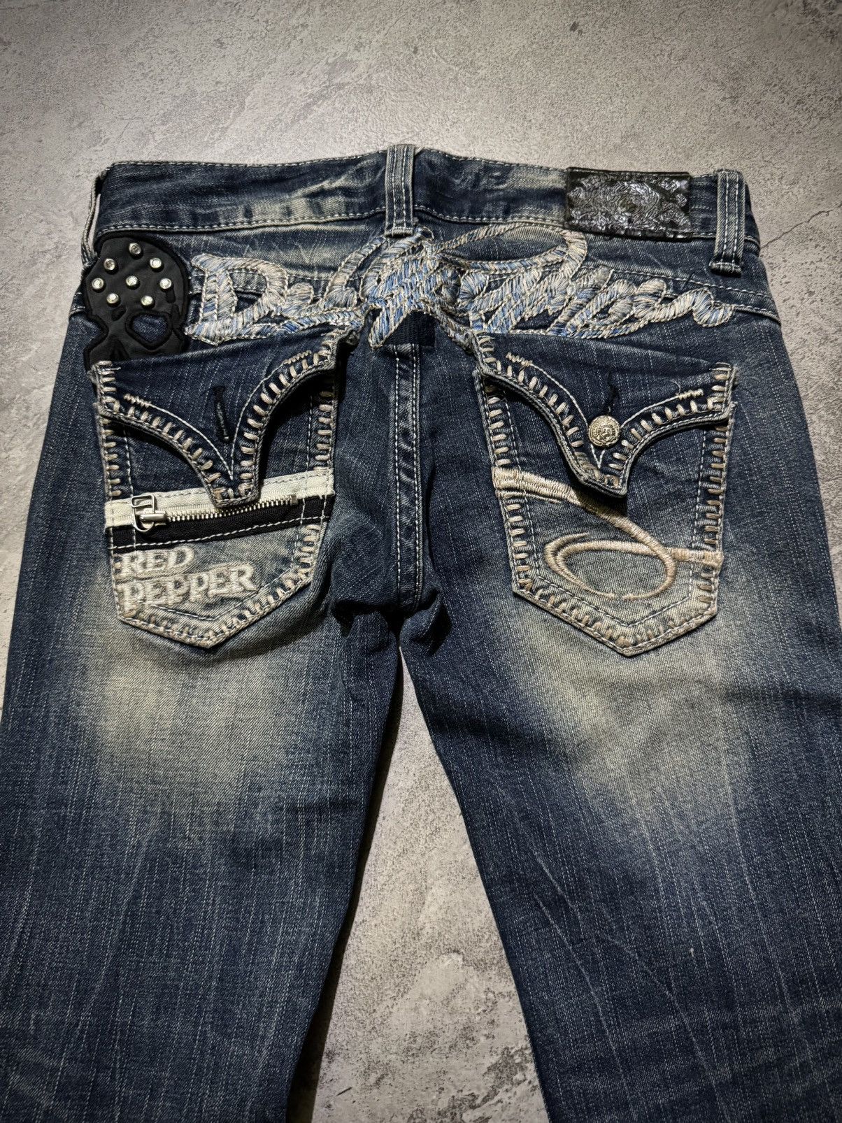 Hysteric Glamour Y2k Red Peppers skull studded ifsixwasnine bootcut jeans Size US 29 - 7 Thumbnail