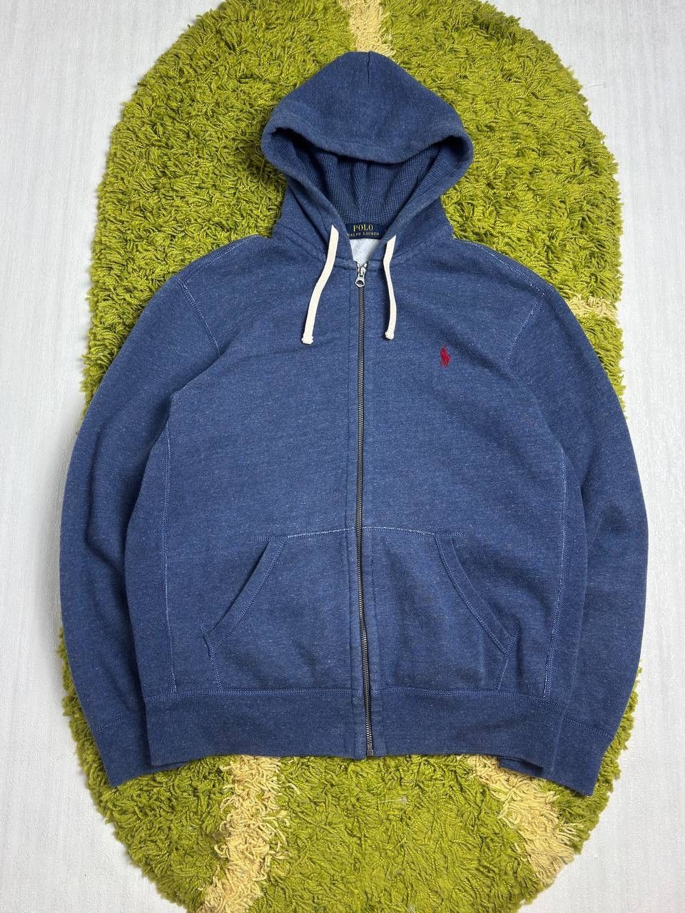 Polo Ralph Lauren × Vintage Vintage Polo Ralph Lauren Zip Up Hoodie Navy Size L Hype Y2K Size US L / EU 52-54 / 3 - 1 Thumbnail