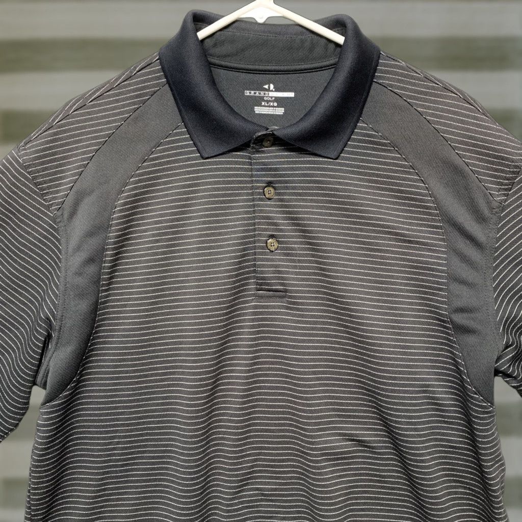 Vintage Grand Slam Golf Polo Shirt Men's XL Black with White Stripe Pattern Polo XL Black Mens Size US XL / EU 56 / 4 - 1 Thumbnail