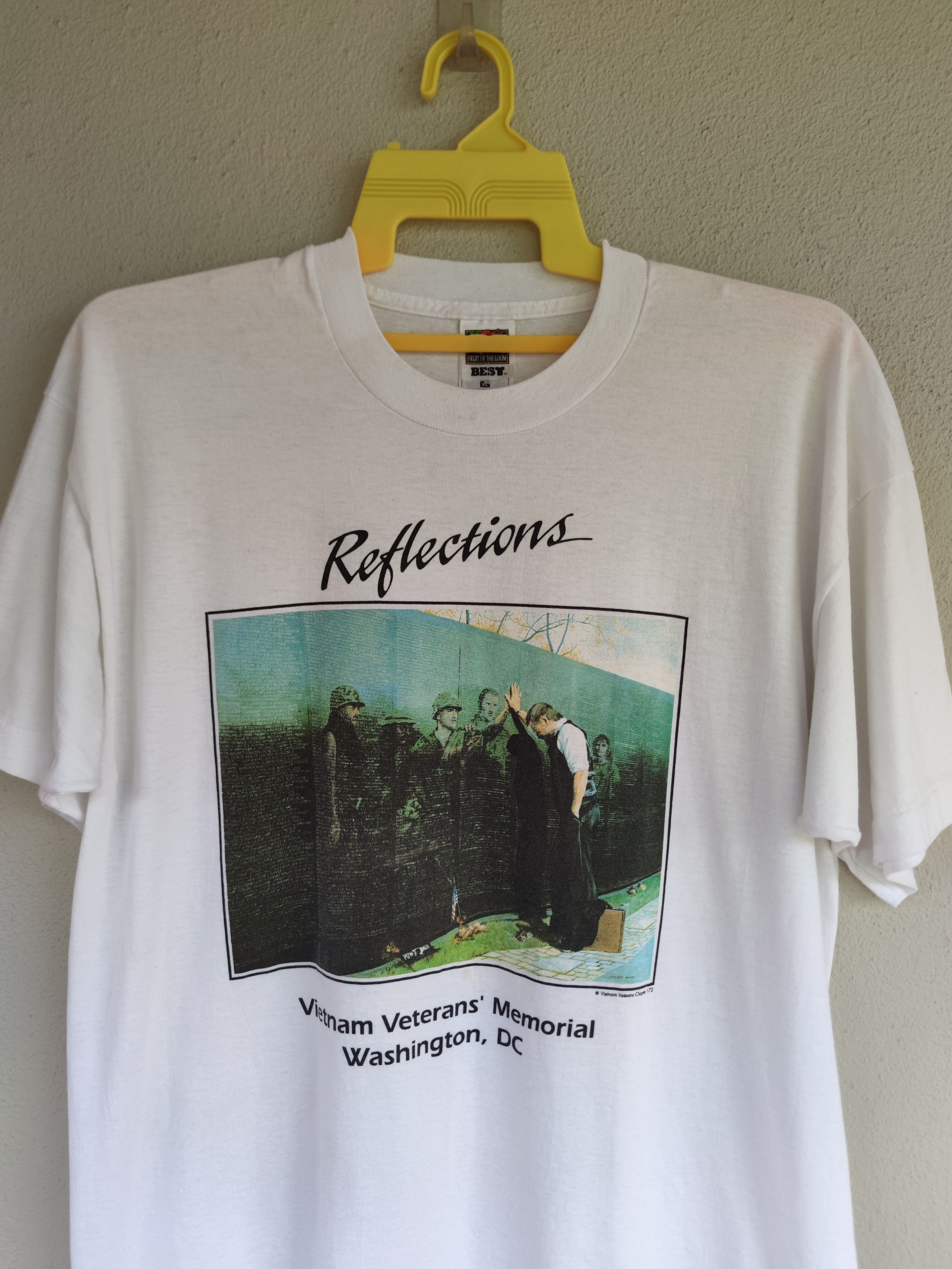 Vintage Vintage 90s Reflections Vietnam Veterans Chapter T Shirt Size US XL / EU 56 / 4 - 9 Thumbnail