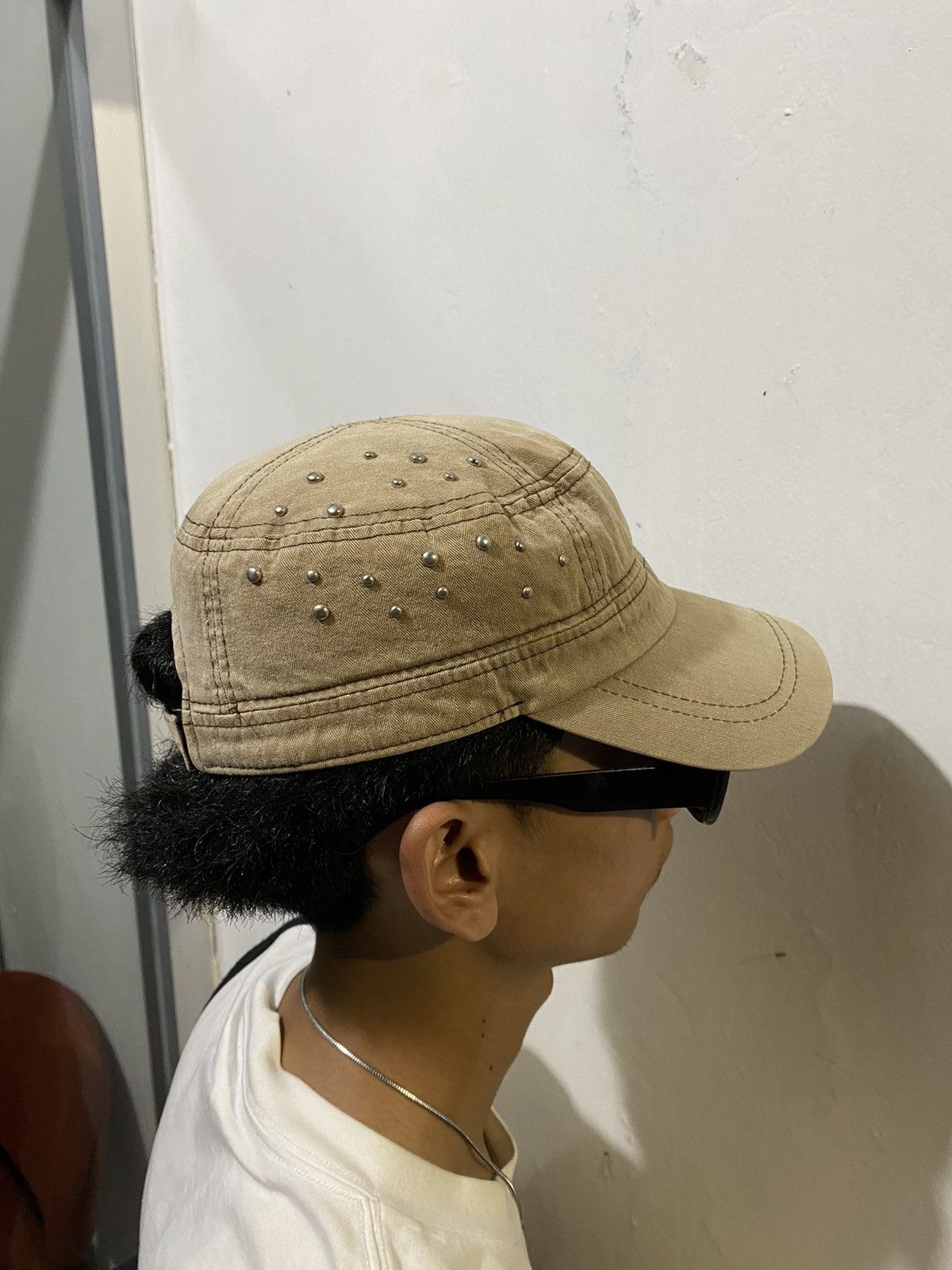 If Six Was Nine × Japanese Brand × Le Grande Bleu (L.G.B.) Unknown Y2K Studded Patrol Cap Size ONE SIZE - 12 Thumbnail