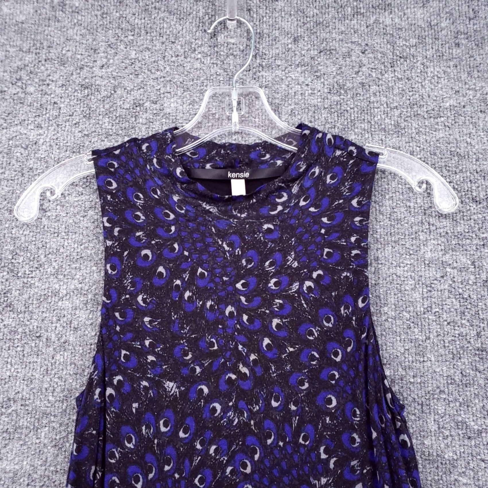 Vintage Kensie Dress Womens XS Blue Trapeze & Swing Animal Print Sleeveless Crew Neck Dress Short Size XS / US 0-2 / IT 36-38 - 4 Thumbnail