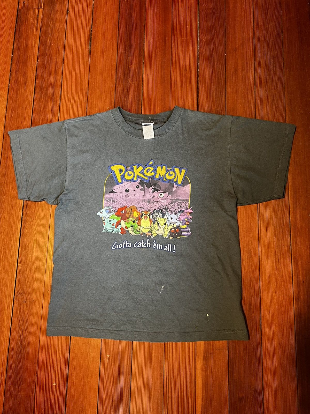 image of 1999 Pokemon “ Gotta Catch ‘Em All! ” Vintage Tee Shirt in Blue, Men's (Size XL)