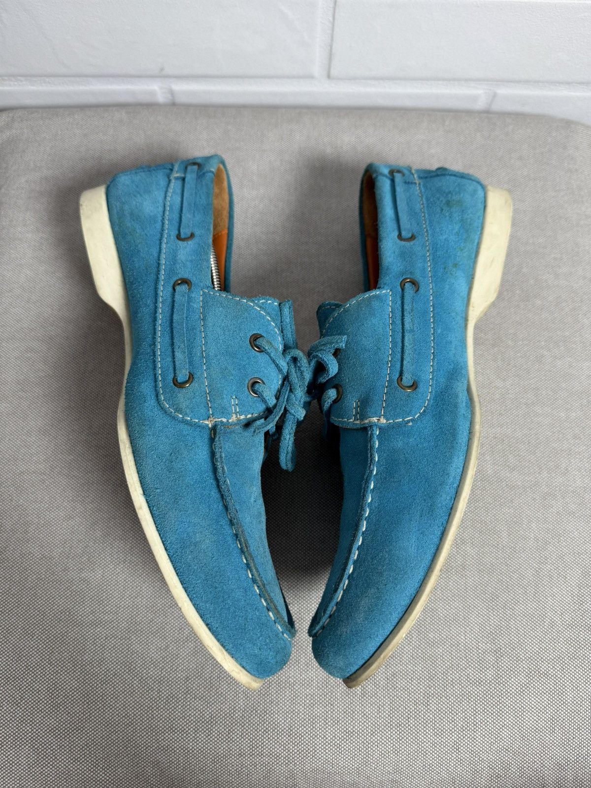 Etro ETRO Milano Men's Shoes Suede Blue Size 41-41.5 US 8.5-9 Size US 8.5 / EU 41-42 - 4 Thumbnail
