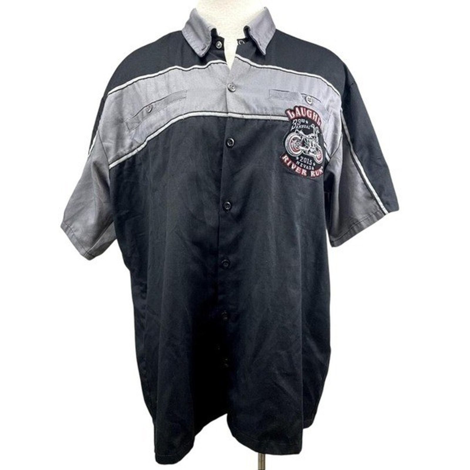 Vintage BIKER CLOTHING Mens (L) Mechanic Button Shirt Embroidered Size US L / EU 52-54 / 3 - 2 Thumbnail