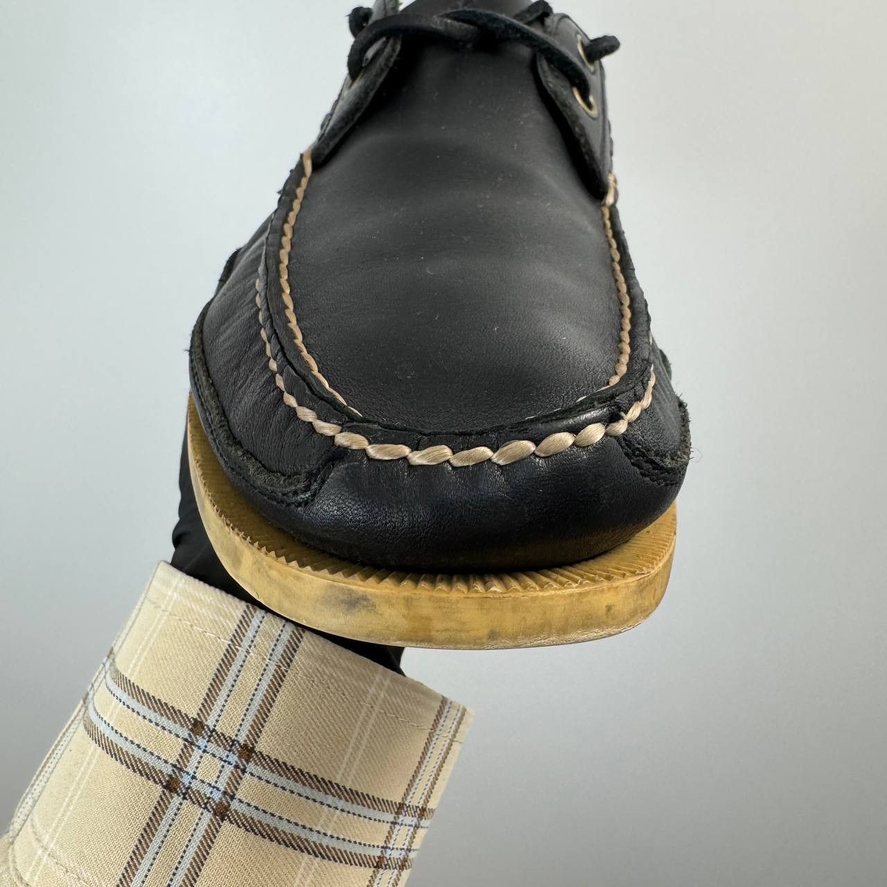Polo Ralph Lauren Polo Ralph Lauren Black Leather Deck Boat Shoes Men’s Size US 8 / EU 41 - 6 Thumbnail