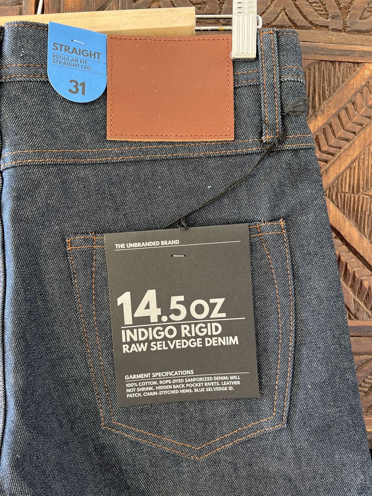 The Unbranded Brand UB301 Straight Fit 14.5oz Size US 31 - 7 Thumbnail