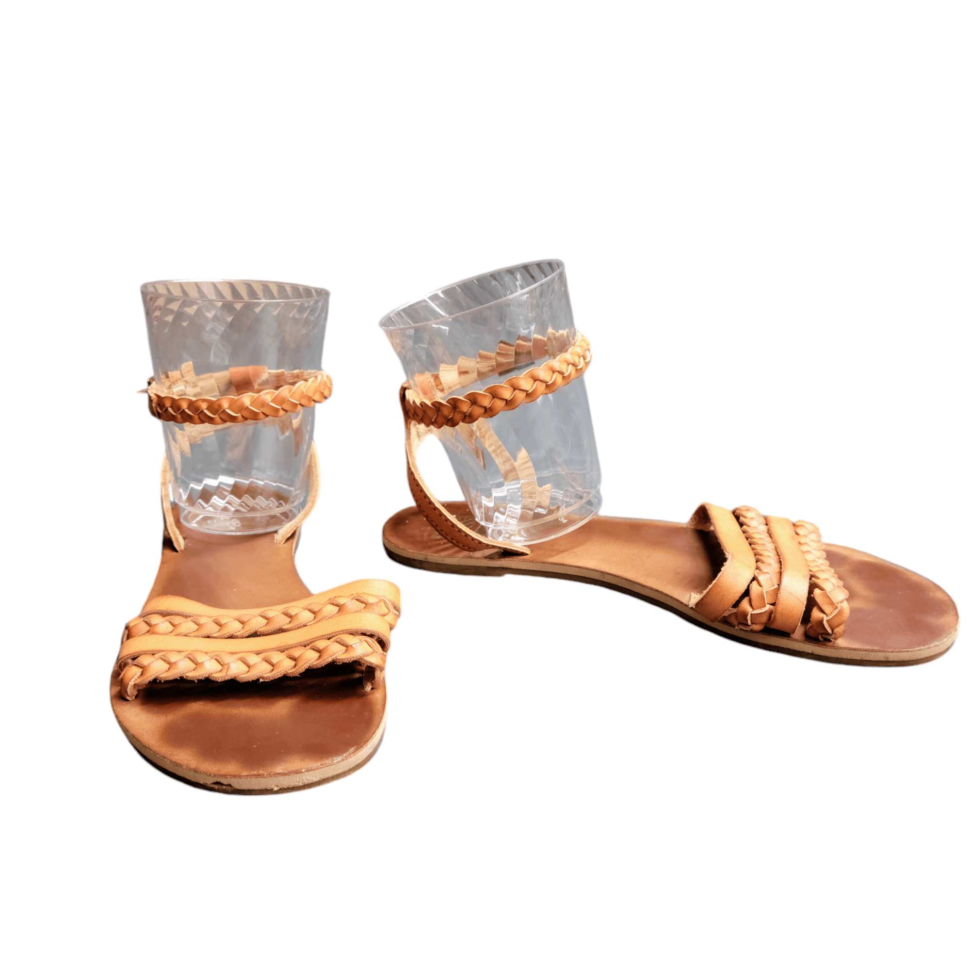 Billabong Billabong Buckle Braided Faux Leather Ankle Strappy Sandals Size US 8 / IT 38 - 2 Thumbnail