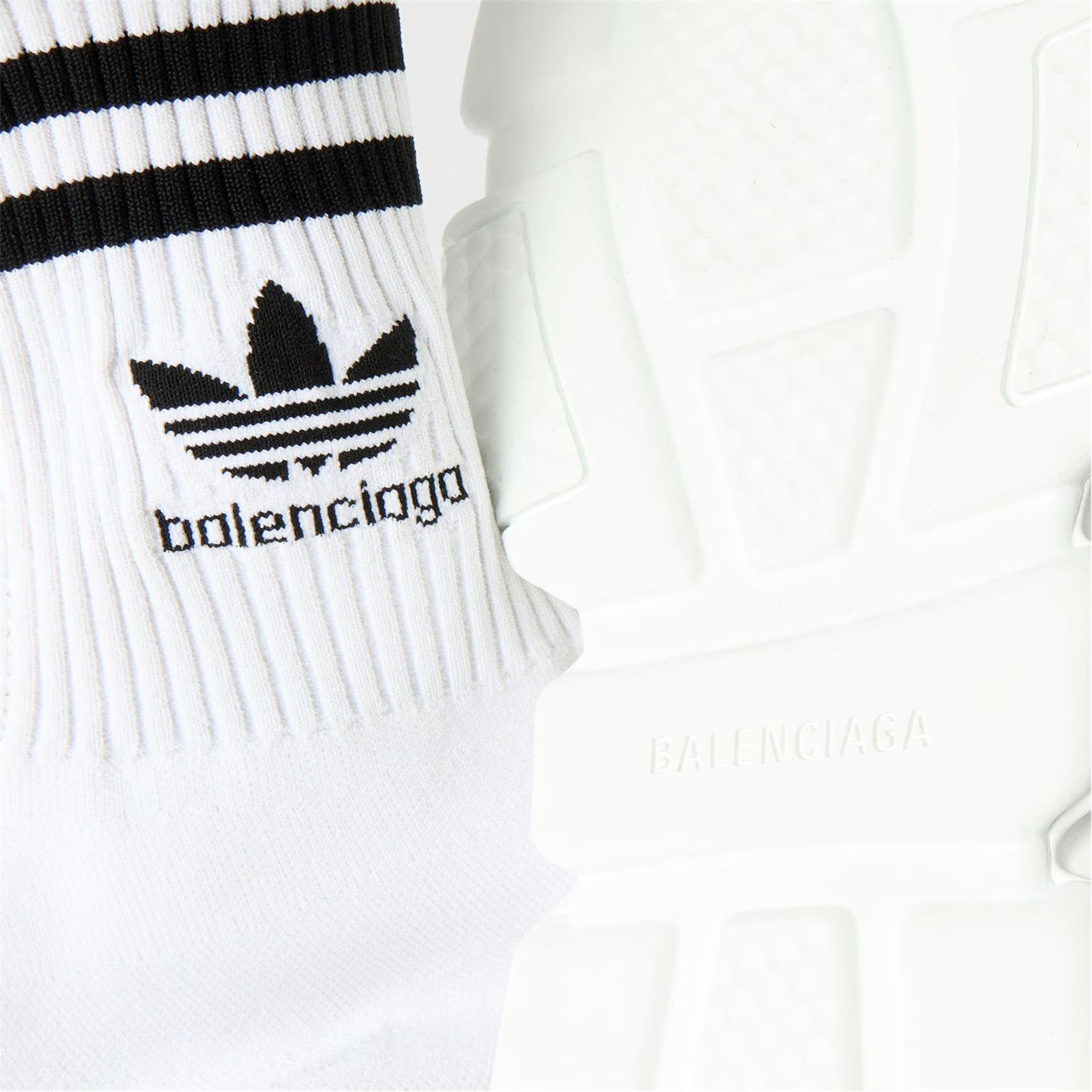 Adidas × Balenciaga o1g2r1mq0226 Speed Trainers In White/Black Size US 7 / EU 40 - 4 Thumbnail