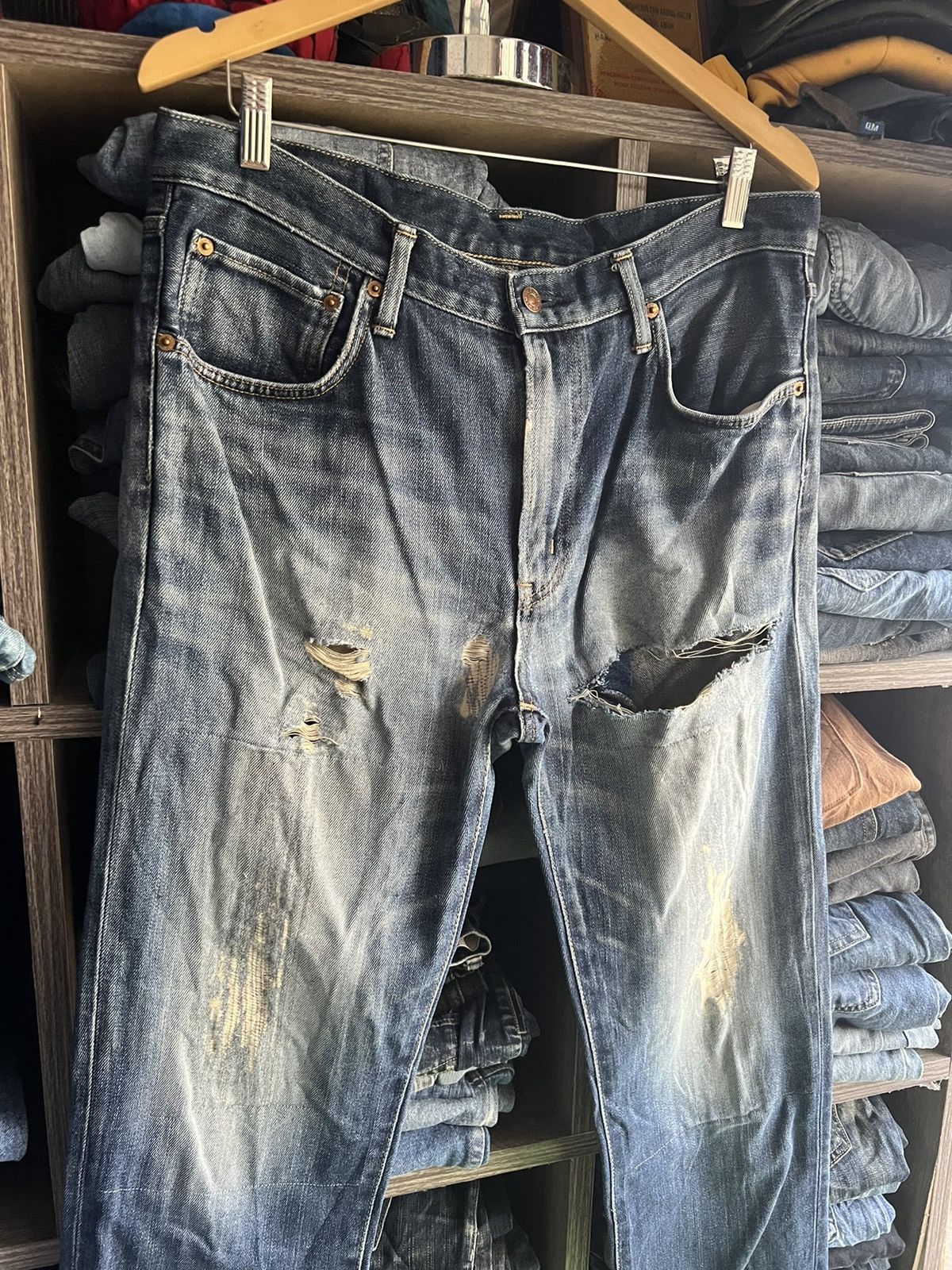 Edwin 🔥Made in Japan Edwin Distressed Denim Size US 35 - 5 Thumbnail