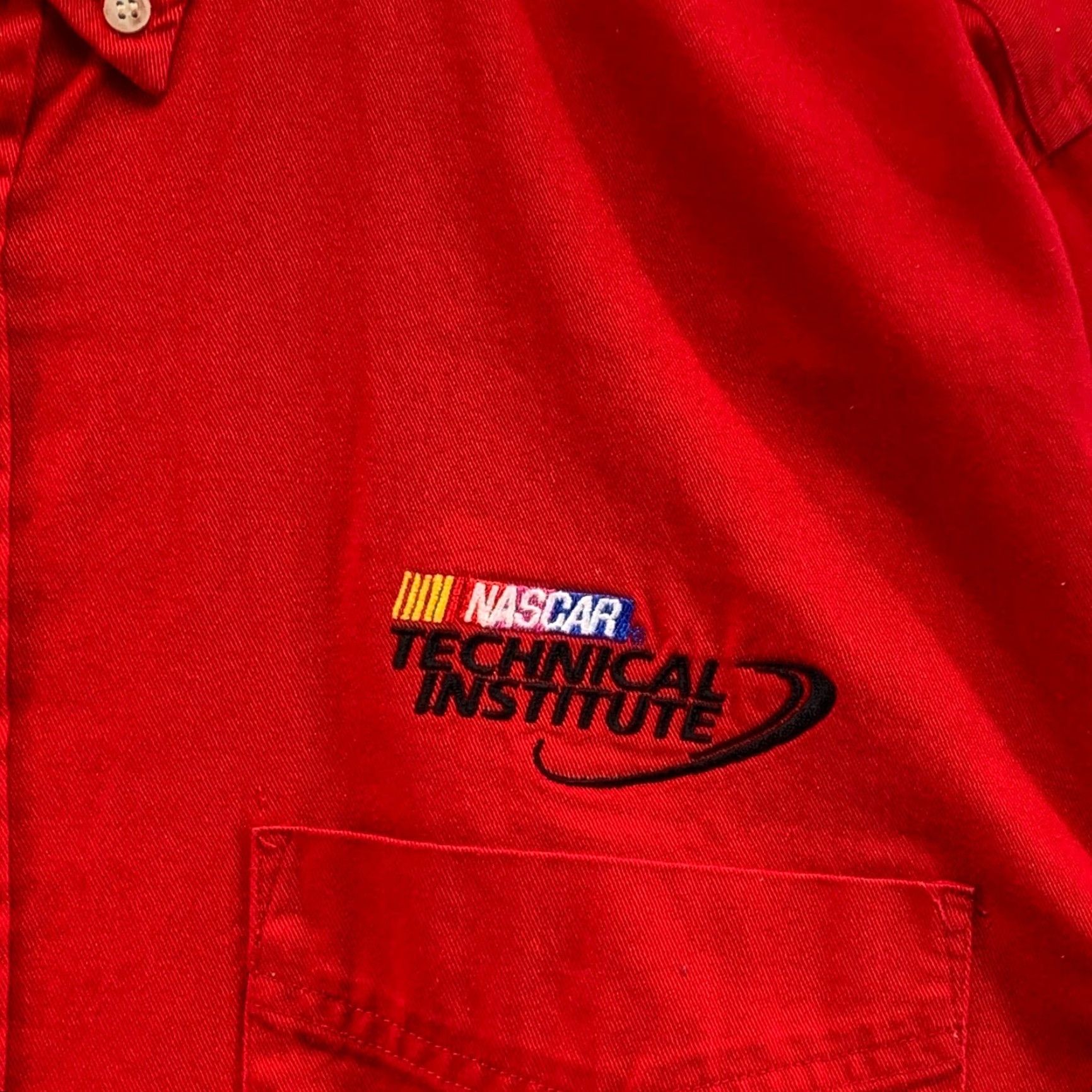 Vintage Vintage NASCAR Technical Institute Red Polo Shirt Men Large Cotton Logo Classic 90s Size US L / EU 52-54 / 3 - 7 Thumbnail