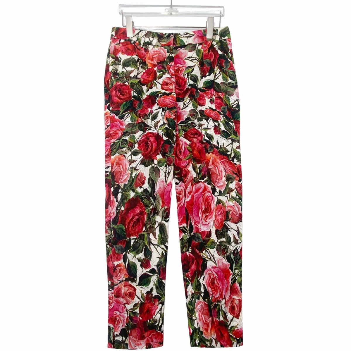 Dolce & Gabbana Dolce&Gabbana Red Embossed Rose Pants K26WX Size 27" / US 4 / IT 40 - 1 Thumbnail