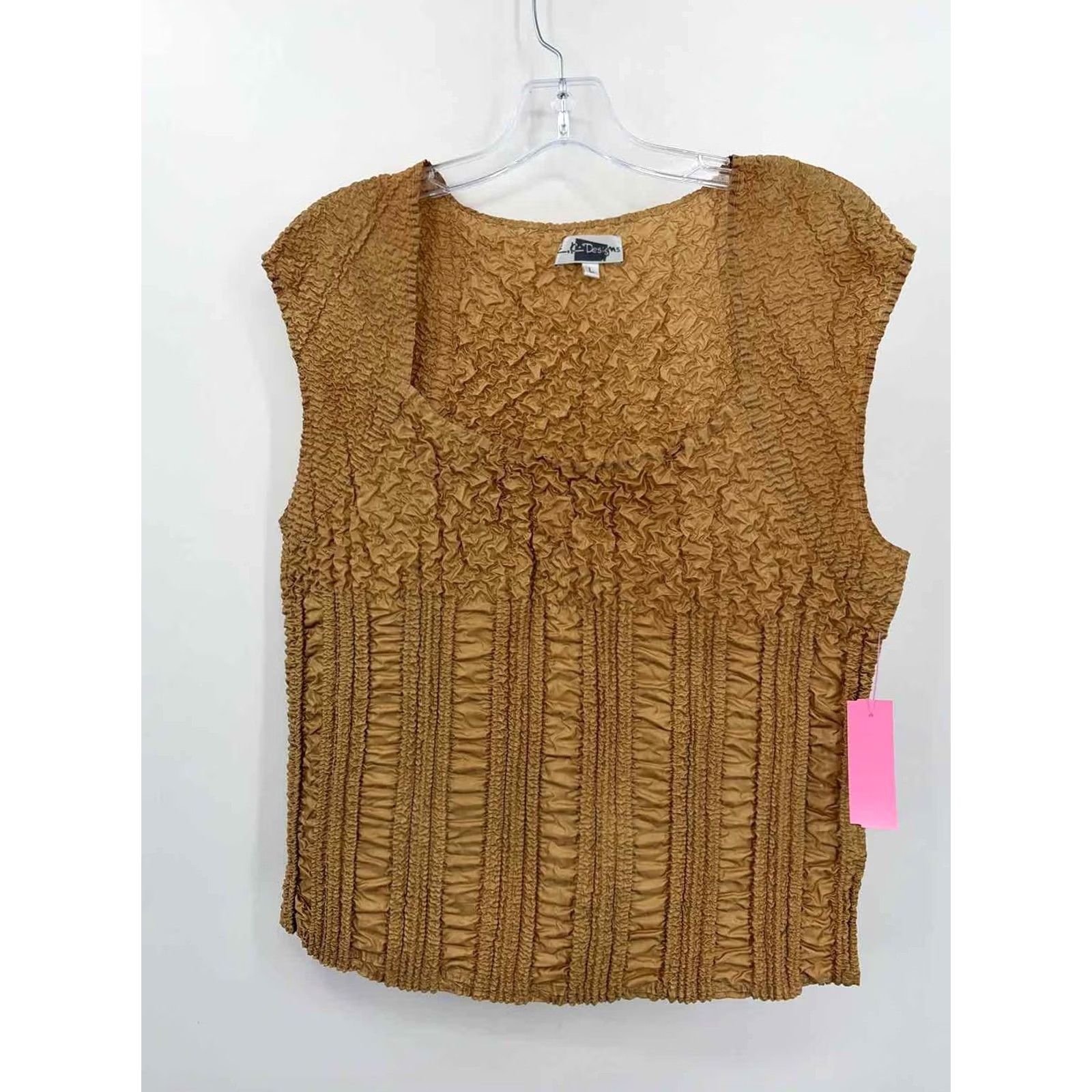 4SDESIGNS Pre-Owned E.K. Designs Gold Large Tank Top Regular Size Tank Top Womens? Size L / US 10 / IT 46 - 2 Thumbnail