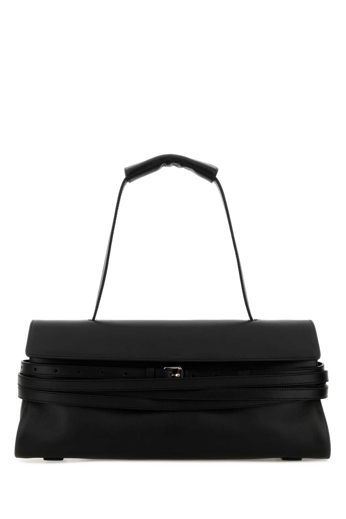 Moschino Black Nappa Leather Shoulder Bag Size ONE SIZE - 1 Thumbnail