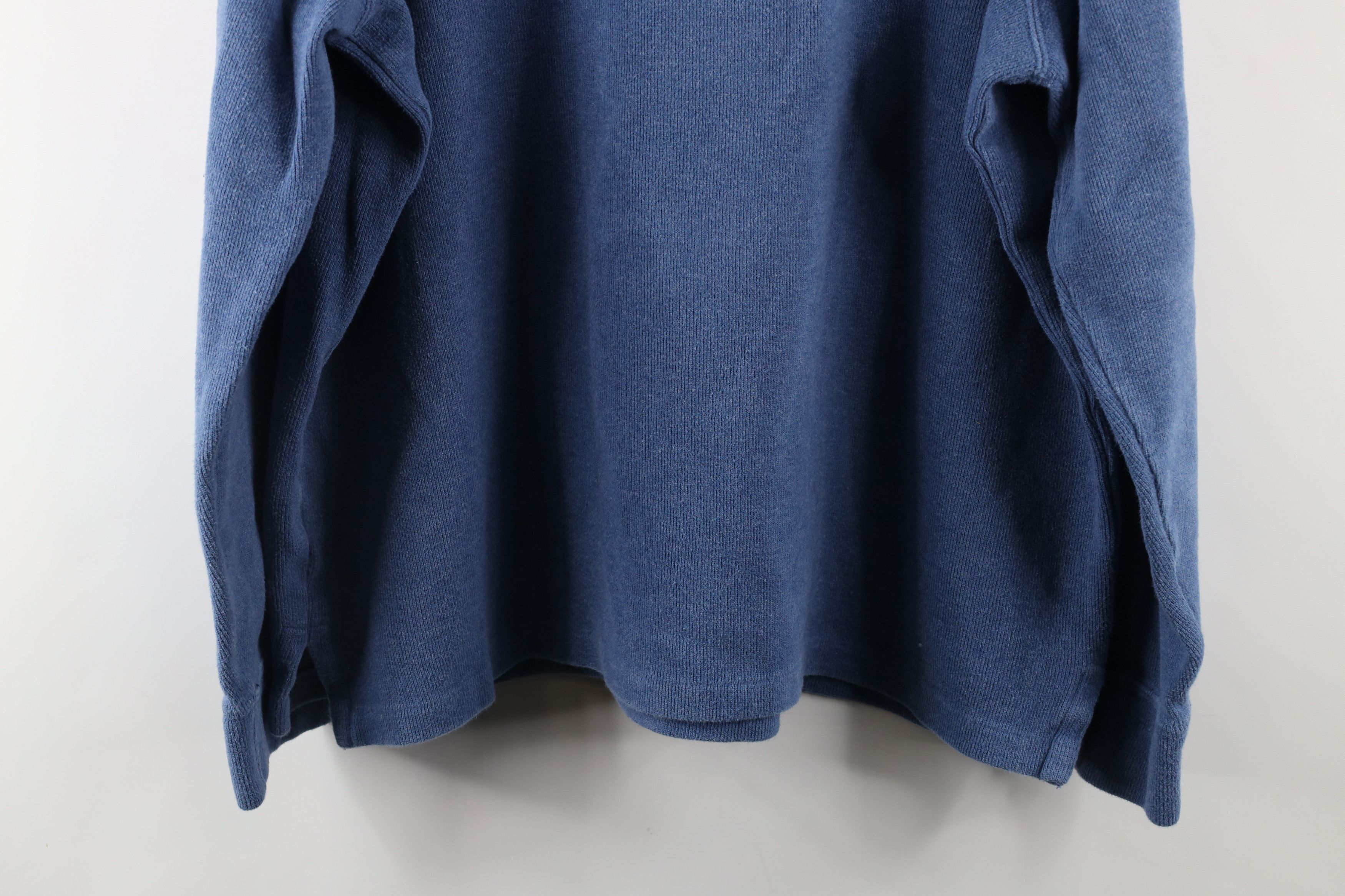 Ralph Lauren × Vintage Vintage 90s Ralph Lauren Ribbed Knit Half Zip Sweater Blue Size US XL / EU 56 / 4 - 9 Thumbnail