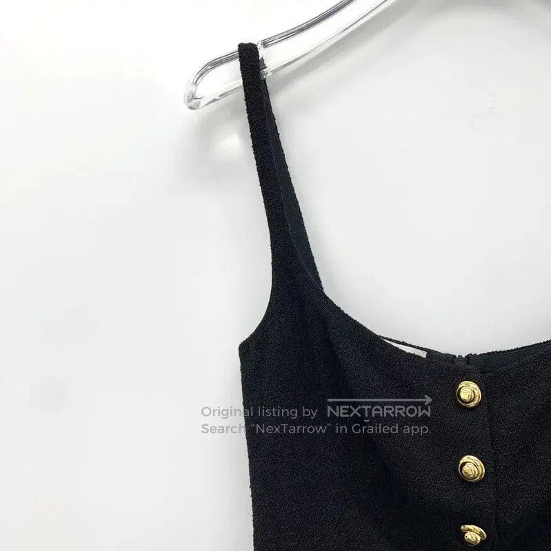 Miu Miu Miu Miu Black Wool Dress with Button Detail . Size S / US 4 / IT 40 - 3 Thumbnail