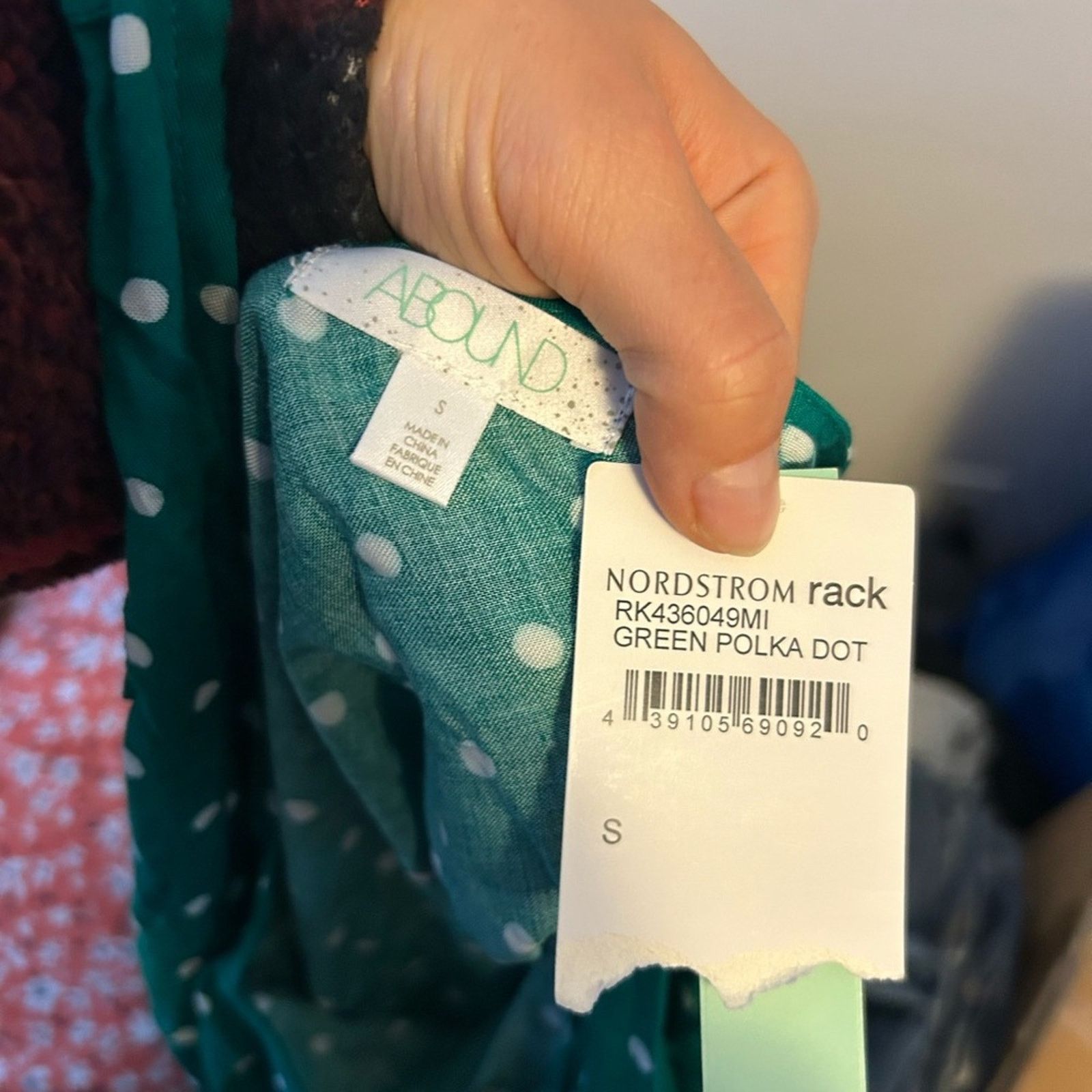 Other Nwt Abound Green Polka Dot Cropped Smocked Top Size S / US 4 / IT 40 - 2 Thumbnail