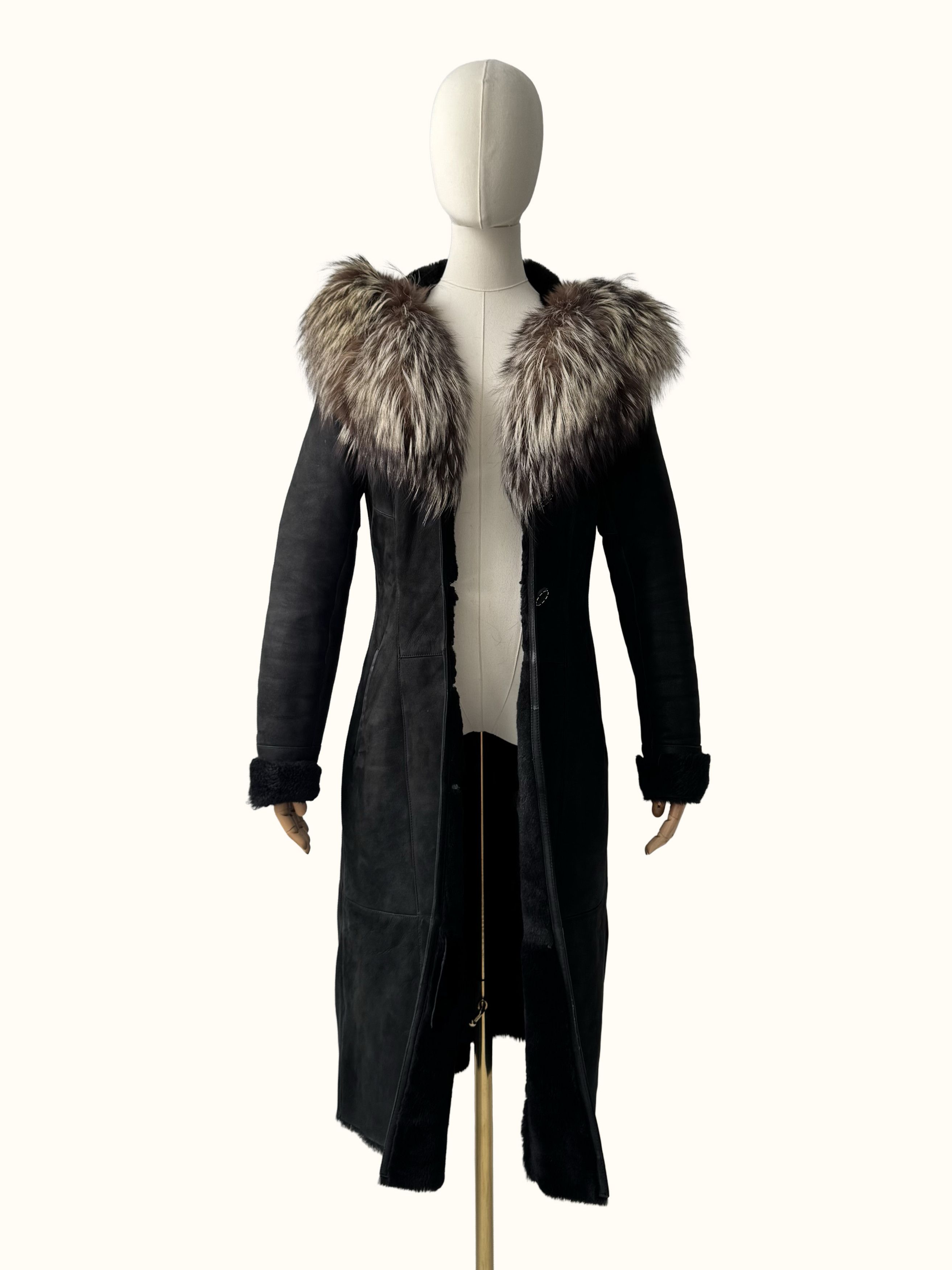 Vintage Vintage Real Lambskin Hooded Coat(B409)E2D15 Size S / US 4 / IT 40 - 5 Thumbnail
