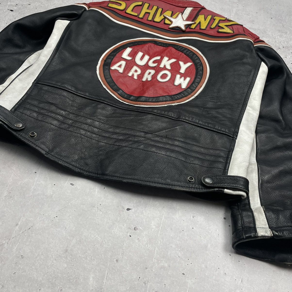 Vintage Vintage Racing Leather Jacket Luxury Arrow y2k Size US L / EU 52-54 / 3 - 14 Thumbnail