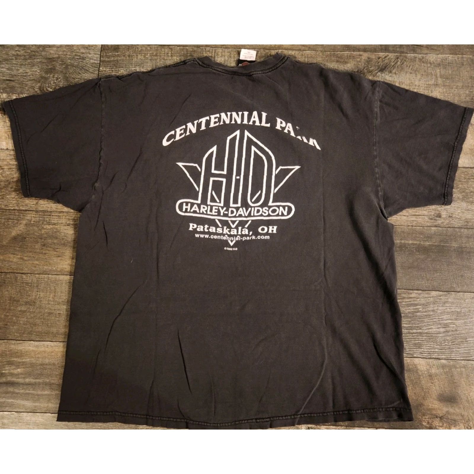 Harley Davidson VINTAGE Harley-Davidson T-Shirt Tee Mens 2XL Black Ohio United States Motor­cycle Short Sleeve Crew Neck Knit Cotton Regular Man Mens Size US XXL / EU 58 / 5 - 3 Thumbnail