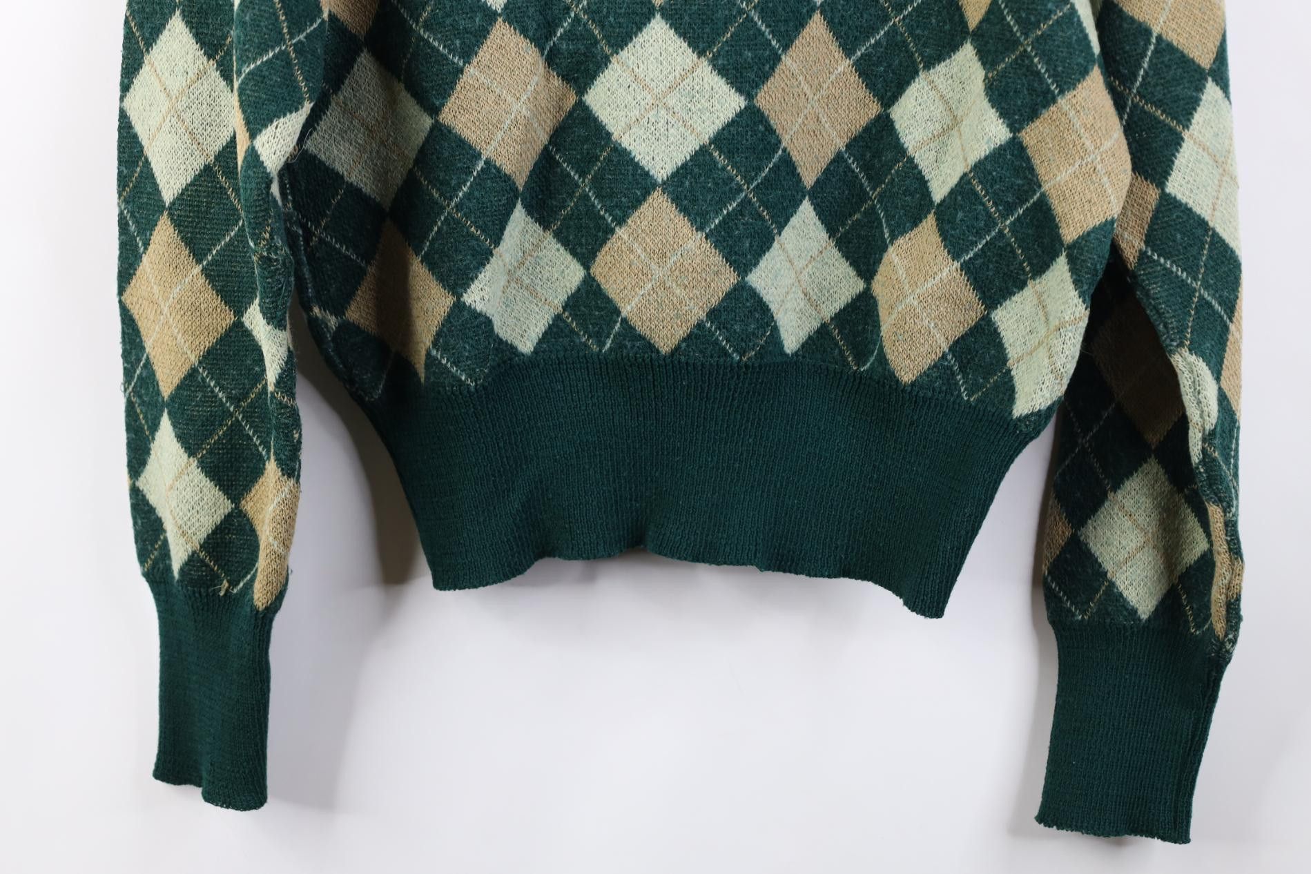 Vintage Vintage 60s 70s Streetwear Boxy Fit Knit Argyle Sweater USA Size US XL / EU 56 / 4 - 11 Thumbnail