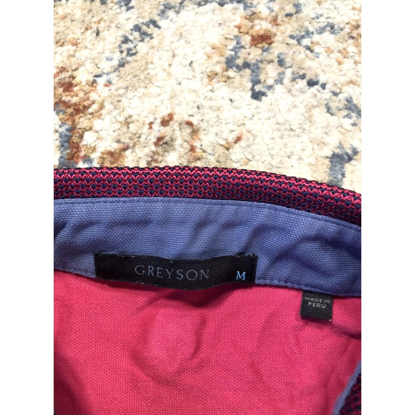 Vintage Greyson Golf Polo Shirt Mens M Pink Solid Short Sleeve Collared Knit Contrast Collar Navy Cuff Logo Wolf Head Vintage No Size US M / EU 48-50 / 2 - 7 Thumbnail