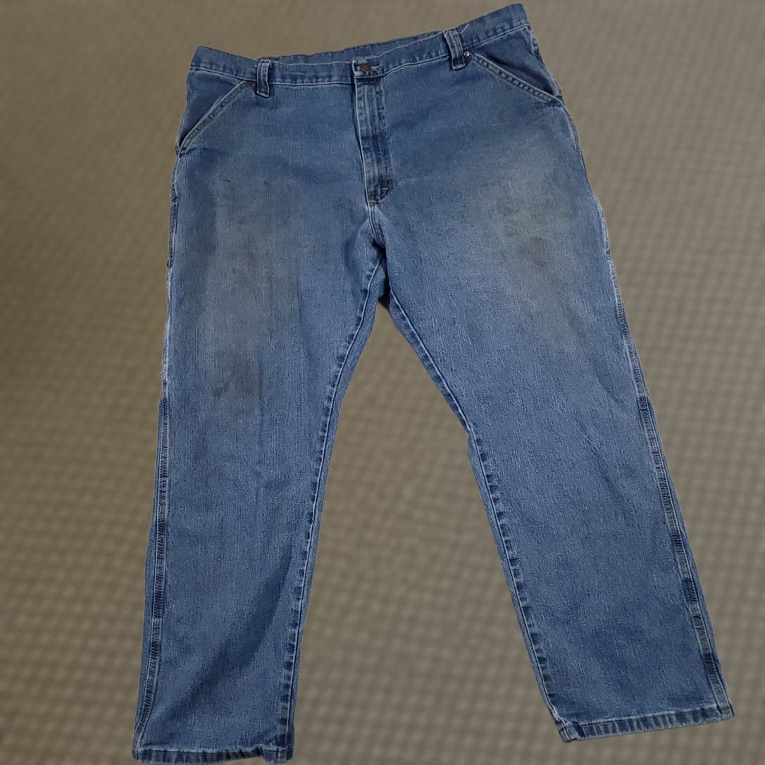 Wrangler VINTAGE Wrangler Jeans Carpenter Mens 42x30 Denim Workwear Straight Leg Jeans Regular Mens Blue Denim Workwear 42x30 Straight Leg Wrangler Mens Jeans Size US 42 / EU 58 - 1 Thumbnail